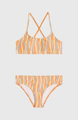 Essentials Bralette Bikini Set Kids - Funky Peach Swirly