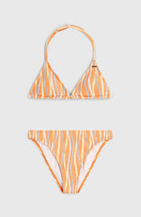 Essentials Triangle Bikini Set Kids - Funky Peach Swirly