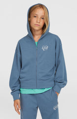 Script Falf-Zip Hoodie Kids - Copen Blue