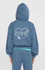 Script Falf-Zip Hoodie Kids - Copen Blue