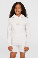 Back Print Hoodie Kids - White Melange
