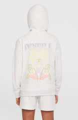 Back Print Hoodie Kids - White Melange