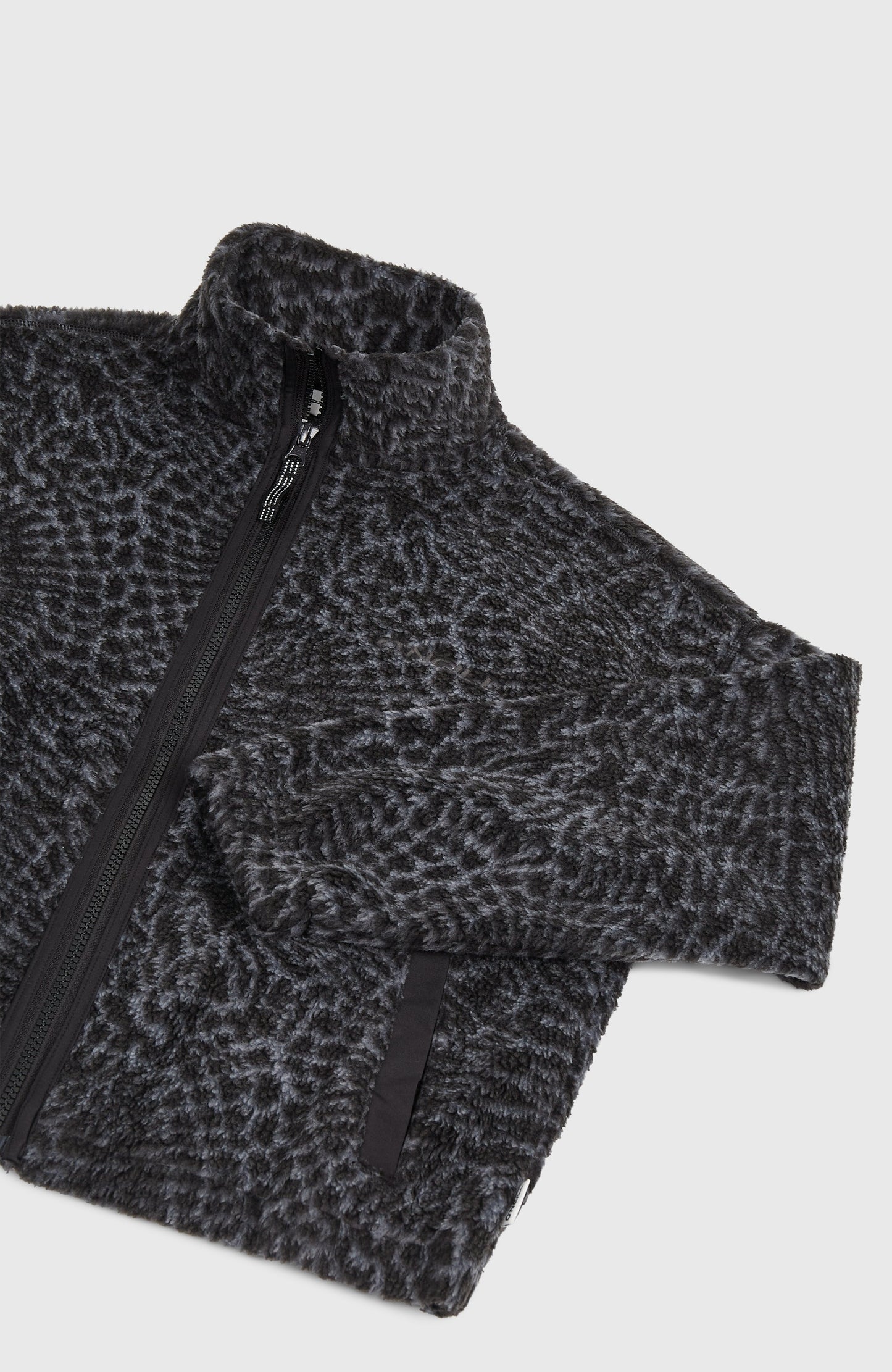 High-Pile Full-Zip Fleece Kids - Black Animalica