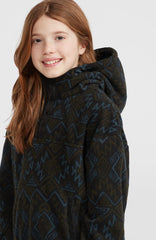 Superfleece Half-Zip Hoodie Kids - Black Retro Ikat