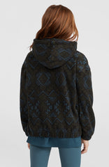 Superfleece Half-Zip Hoodie Kids - Black Retro Ikat