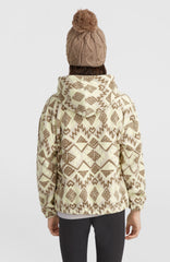 Superfleece Half-Zip Hoodie Kids - Grey Retro Ikat