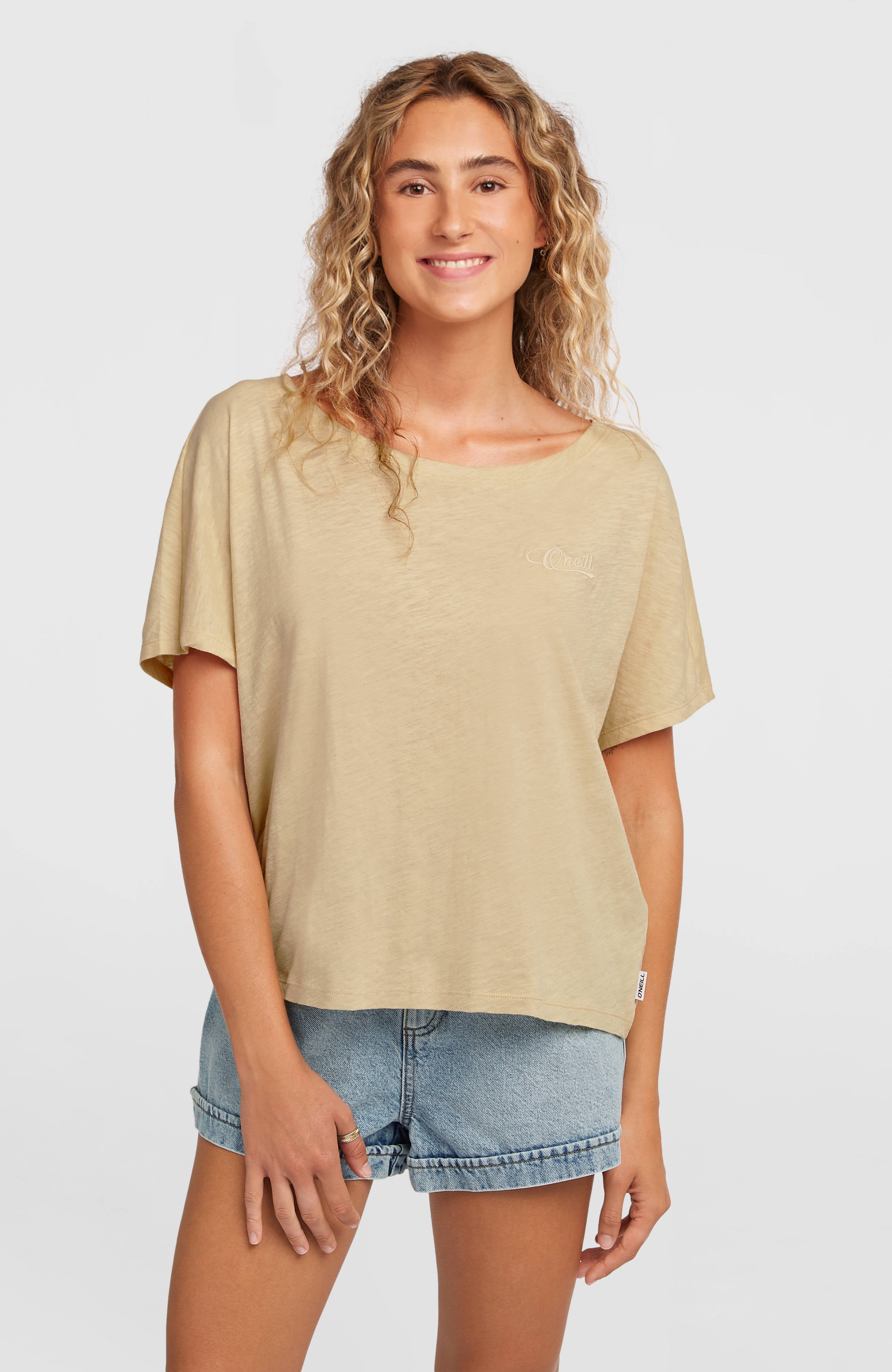 Essentials O'Neill Script Scoop Neck T-Shirt Women - Cocoa Sand