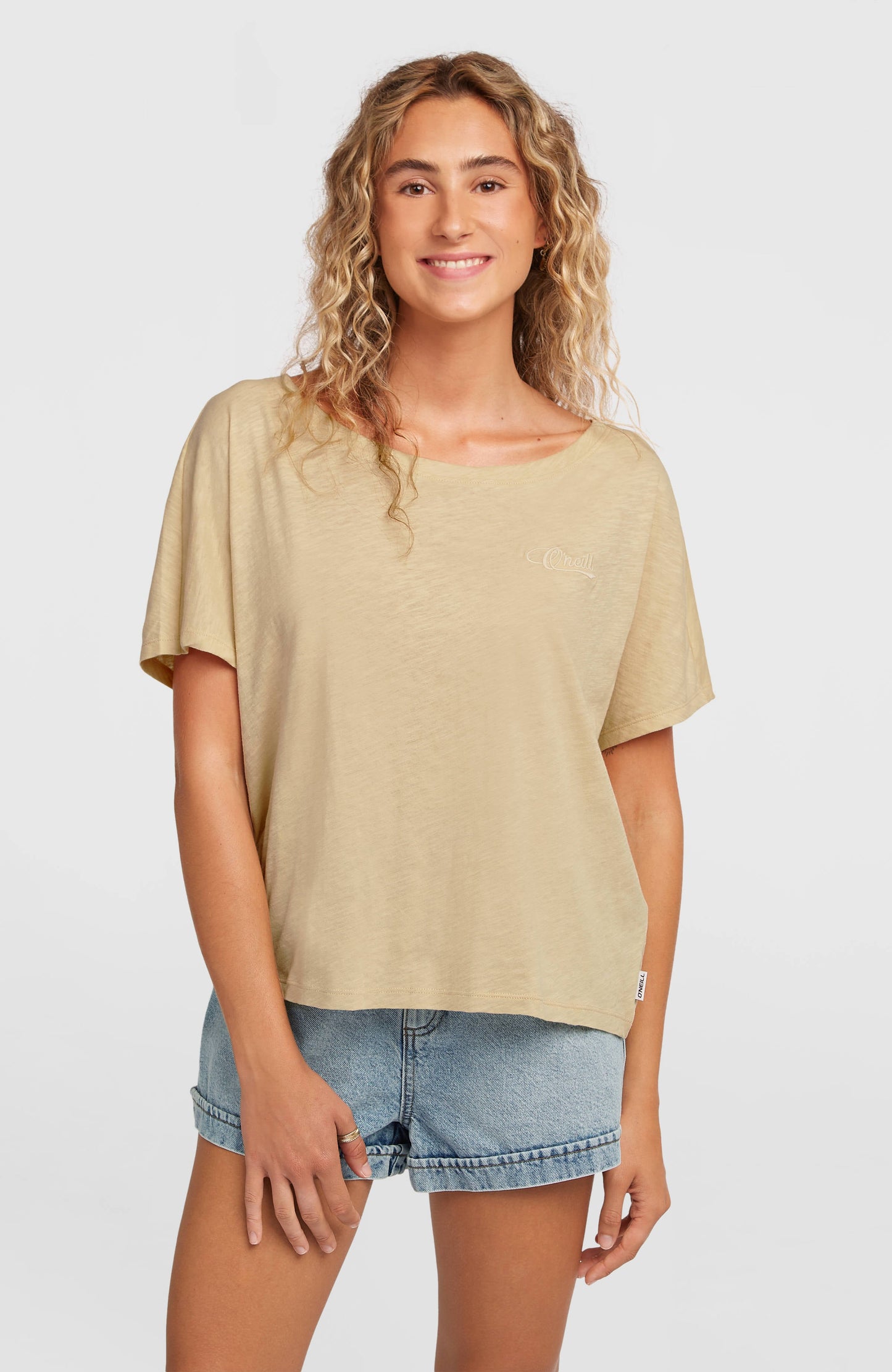 Essentials O'Neill Script Scoop Neck T-Shirt Women - Cocoa Sand