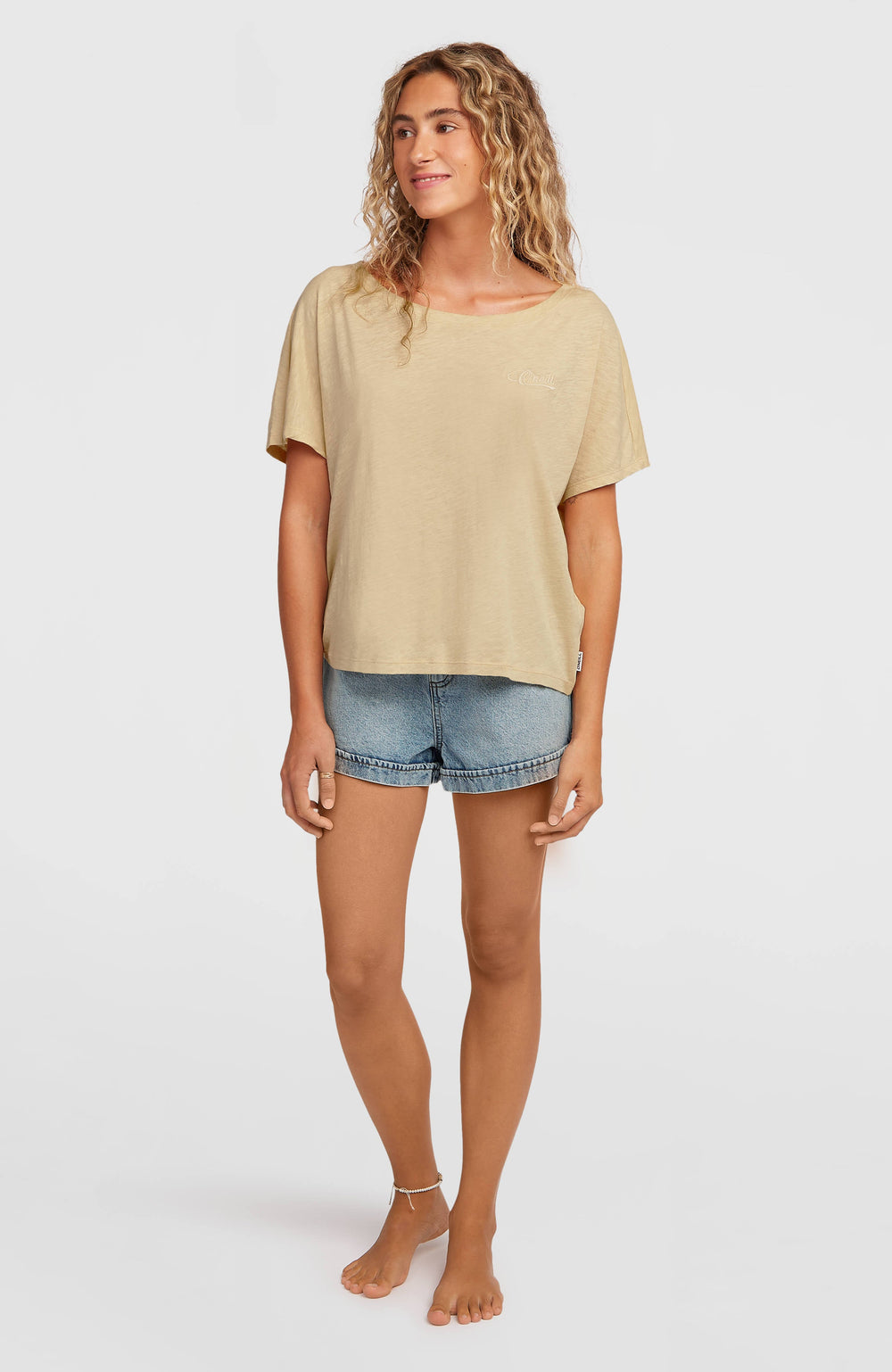 Essentials O'Neill Script Scoop Neck T-Shirt Women - Cocoa Sand