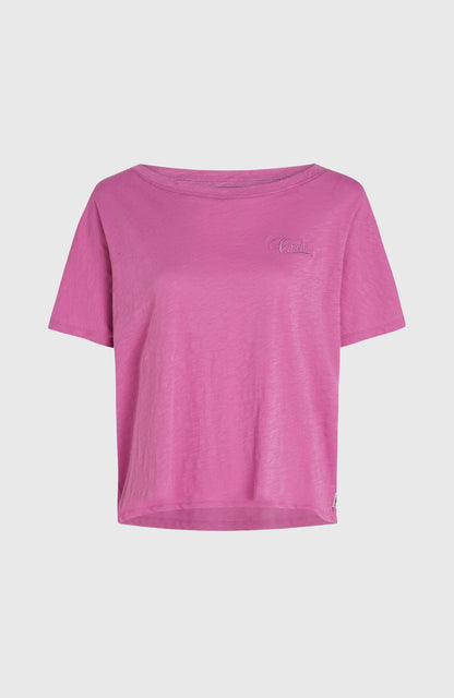 Essentials O'Neill Script Scoop Neck T-Shirt Women - Electric Fuschia