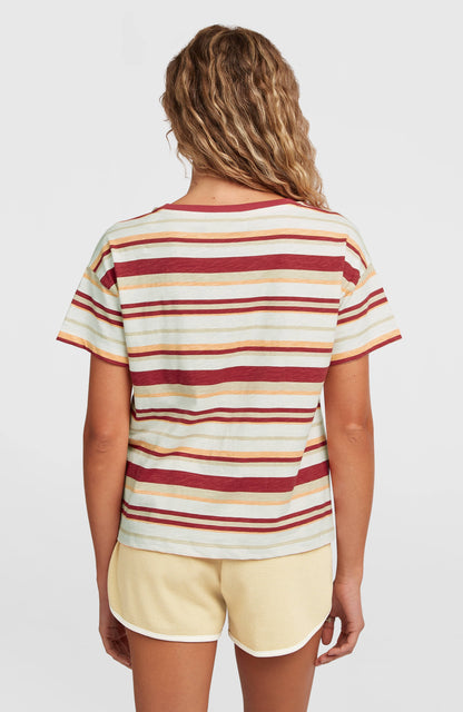 O'Riginals Boxy Stripe T-Shirt Women - Beige Originals tee stripe