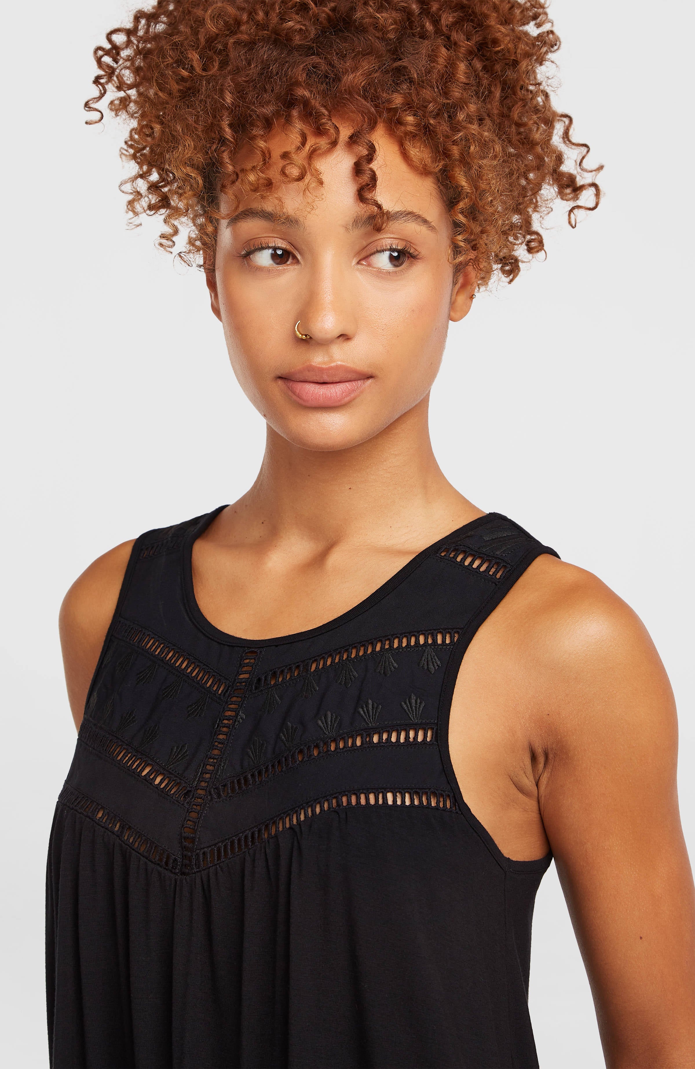 Essentials Tokeena Embroidery Tank Women - Black Out