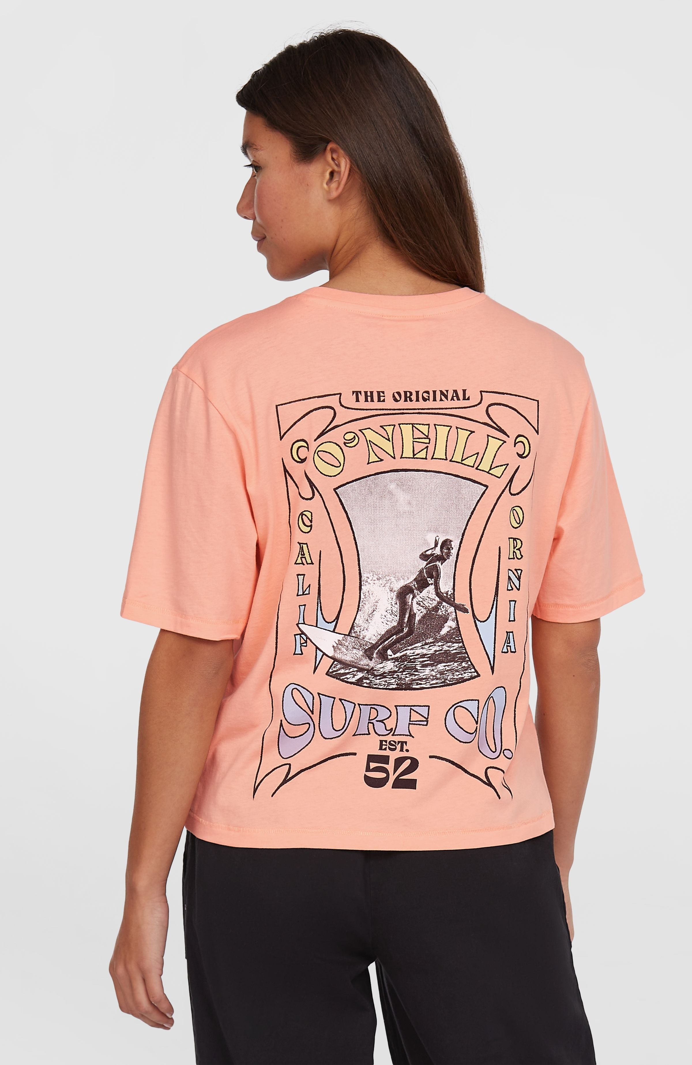 Summer Musthaves Back Print T-Shirt Women - Coral Pop