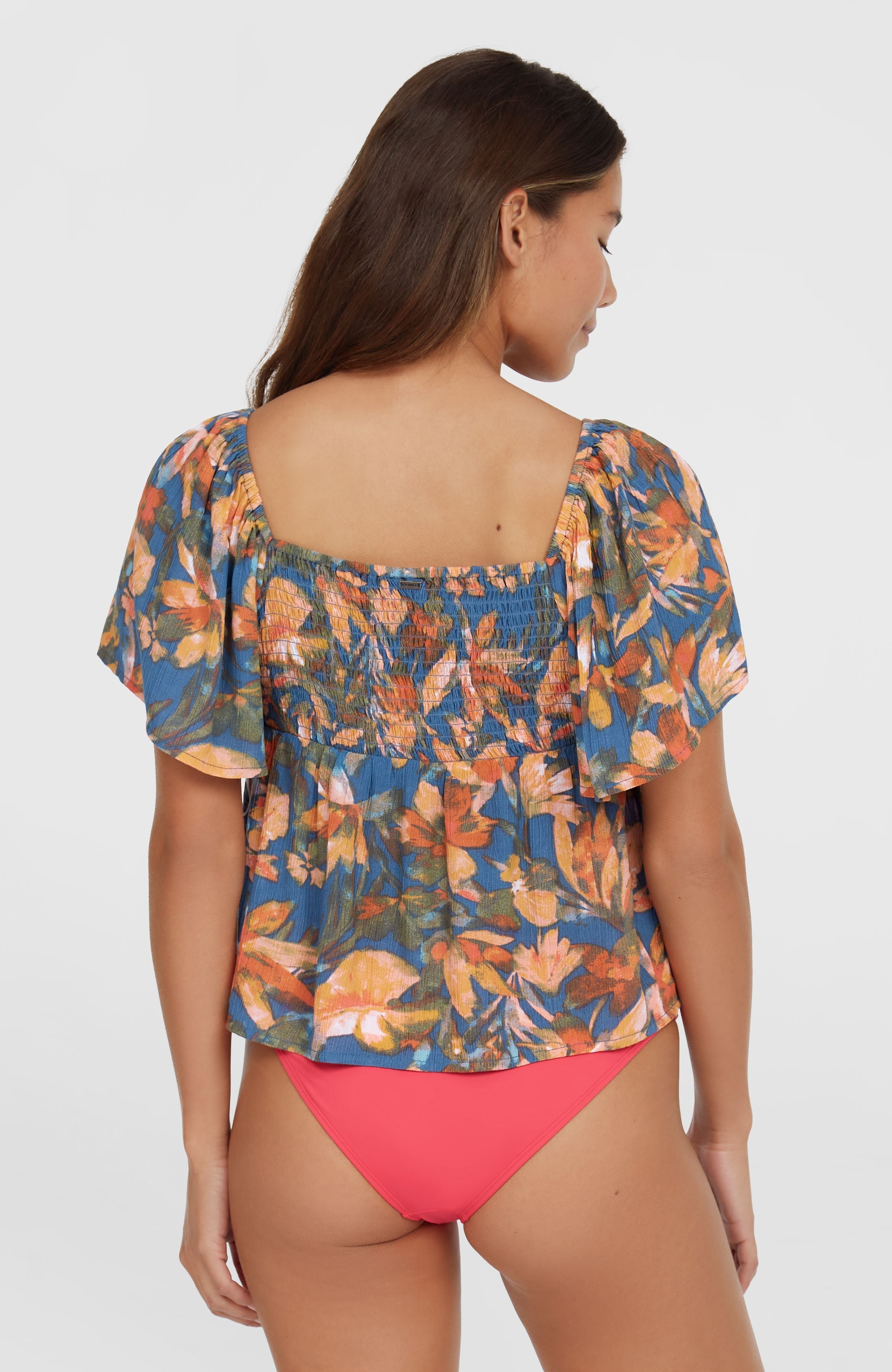 Huges Woven Top Women - Blue Painted Tropics
