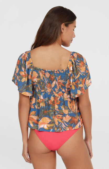 Huges Woven Top Women - Blue Painted Tropics