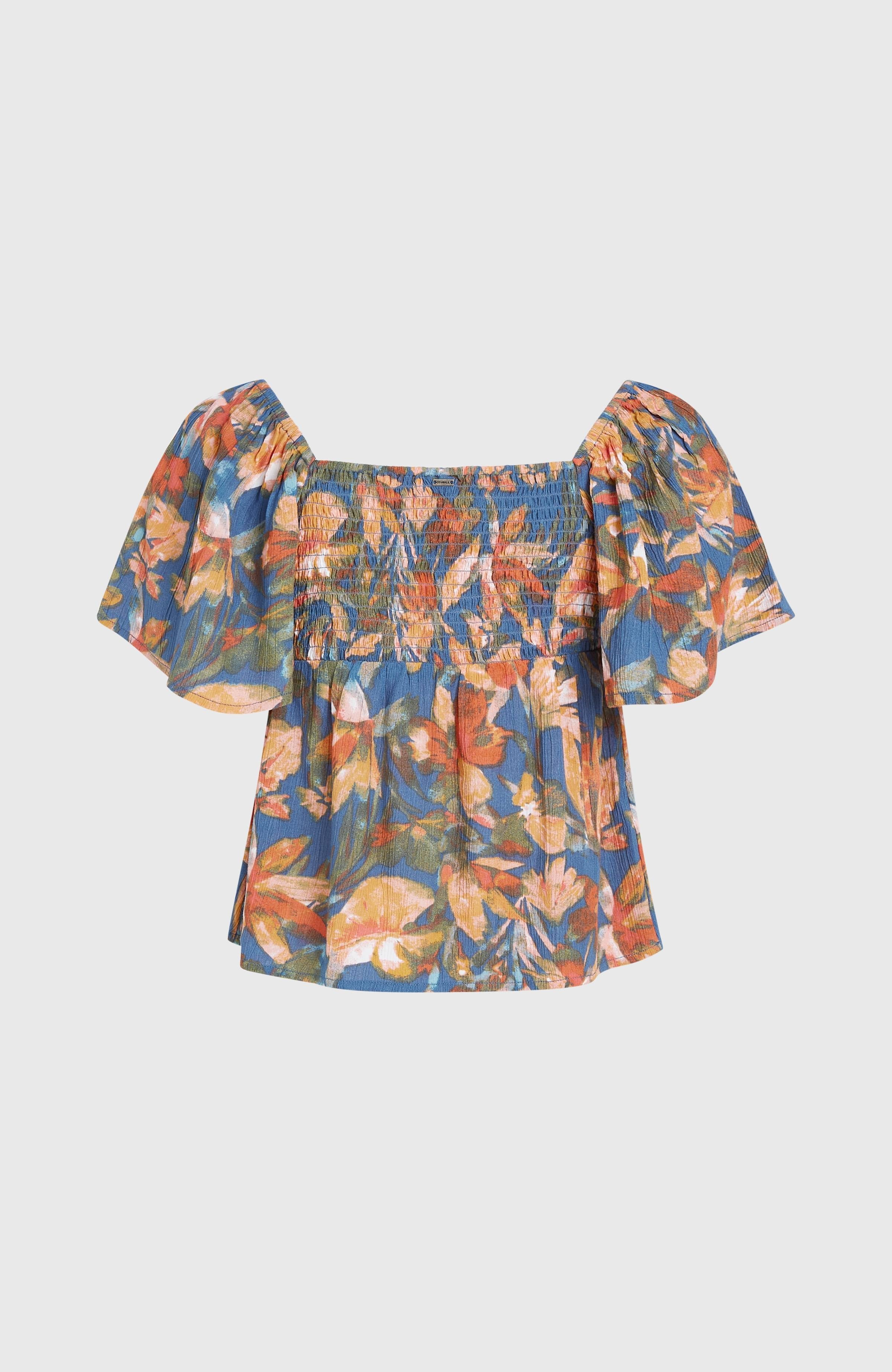 Huges Woven Top Women - Blue Painted Tropics