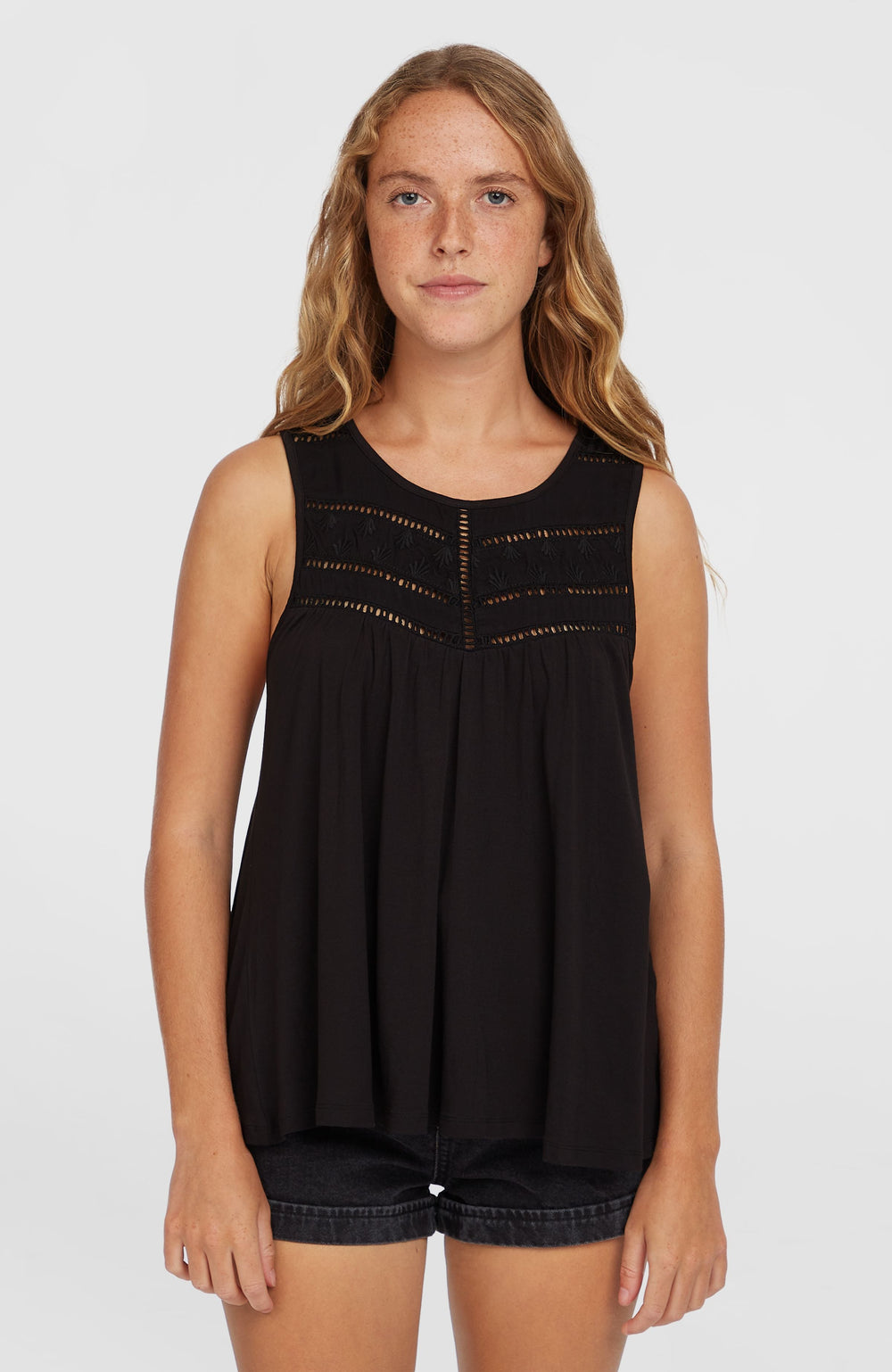 Essentials Tokeena Embroidery Tank Women - Black Out