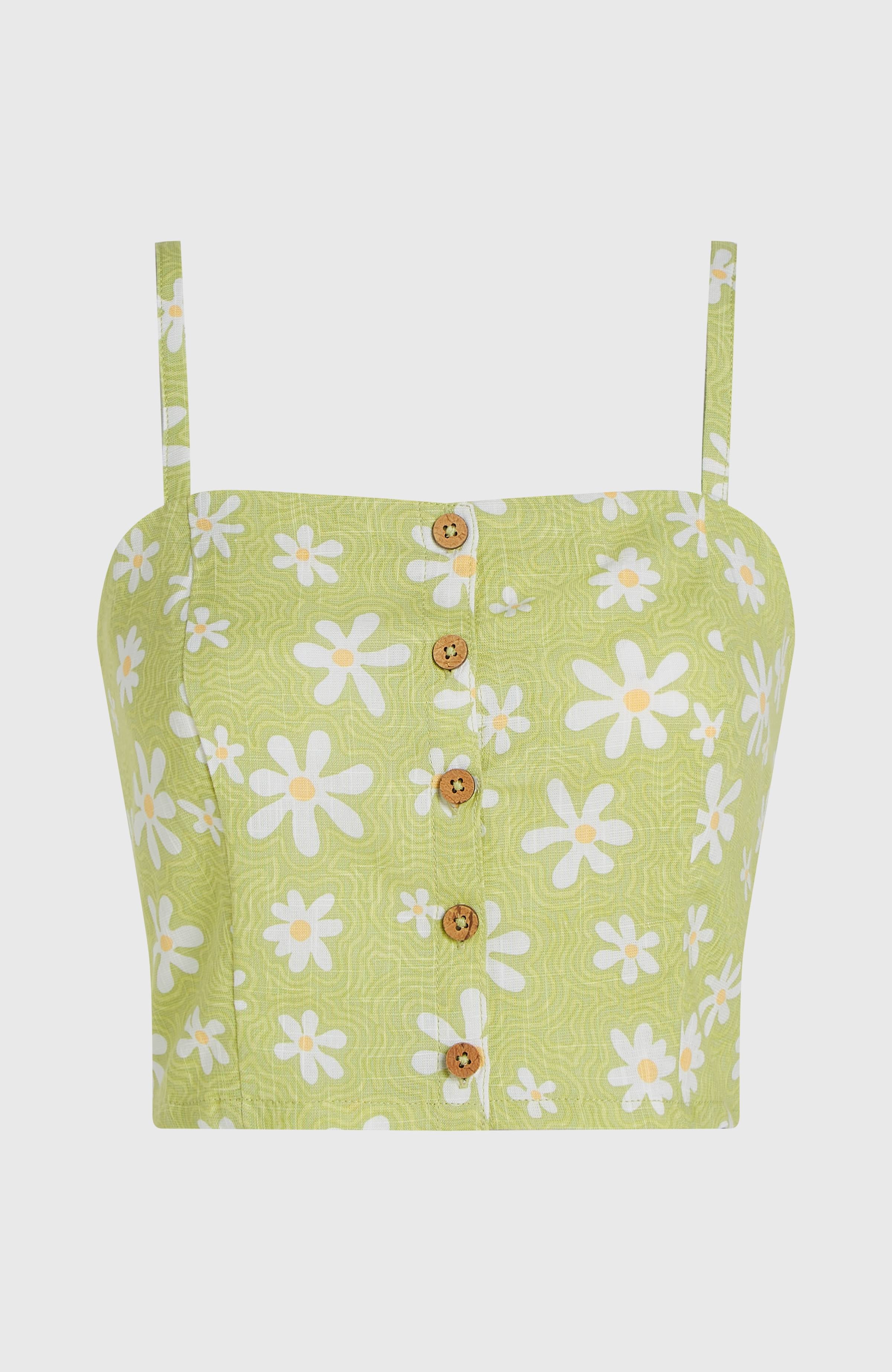 Beach Vintage Cropped Top Women - Green Daisyline