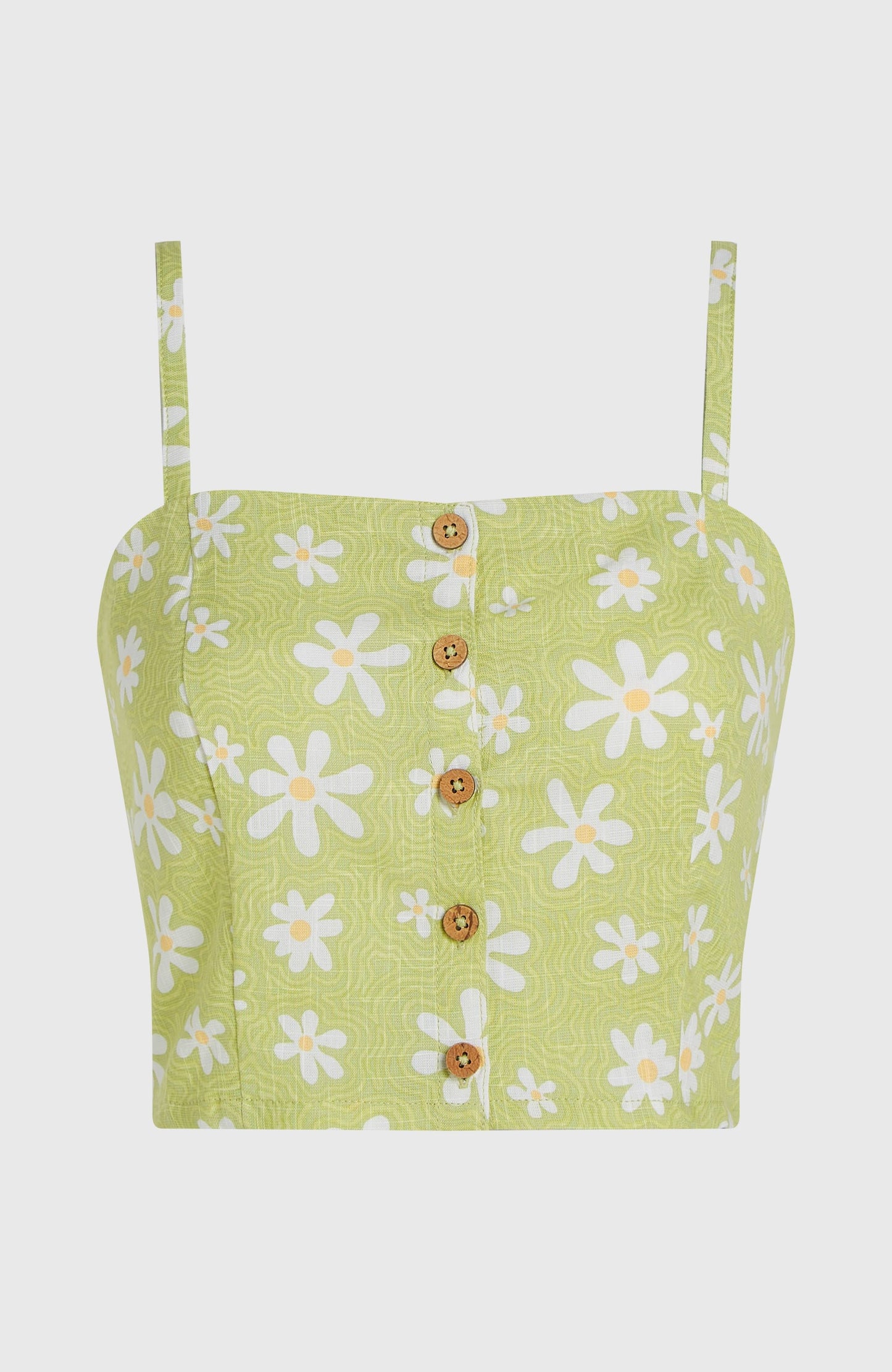 Beach Vintage Cropped Top Women - Green Daisyline