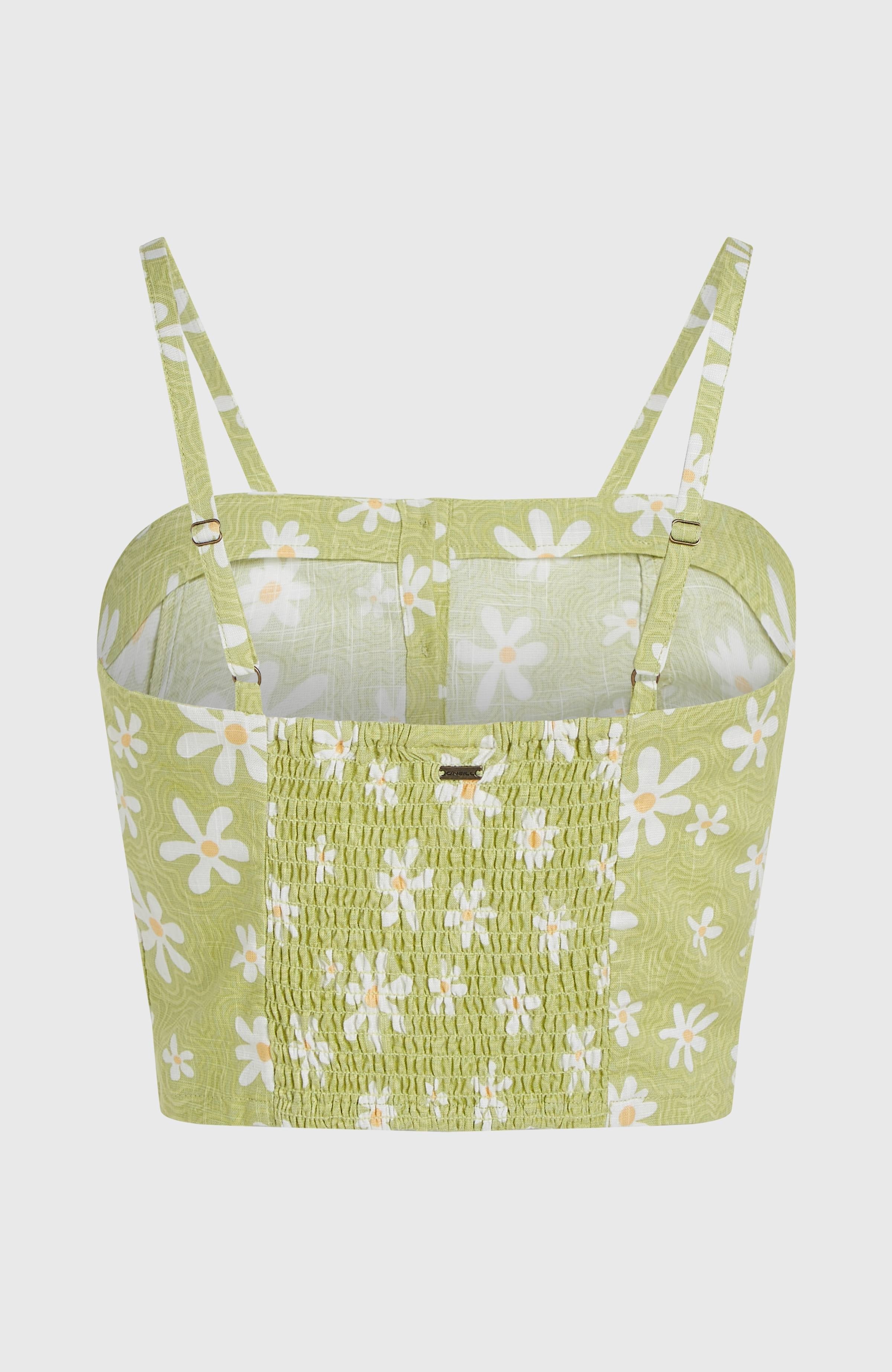 Beach Vintage Cropped Top Women - Green Daisyline