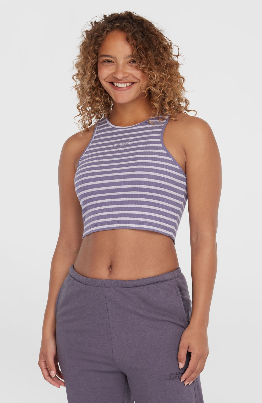 Jess Rib Tanktop Women - Purple Yarn Dye Stripe