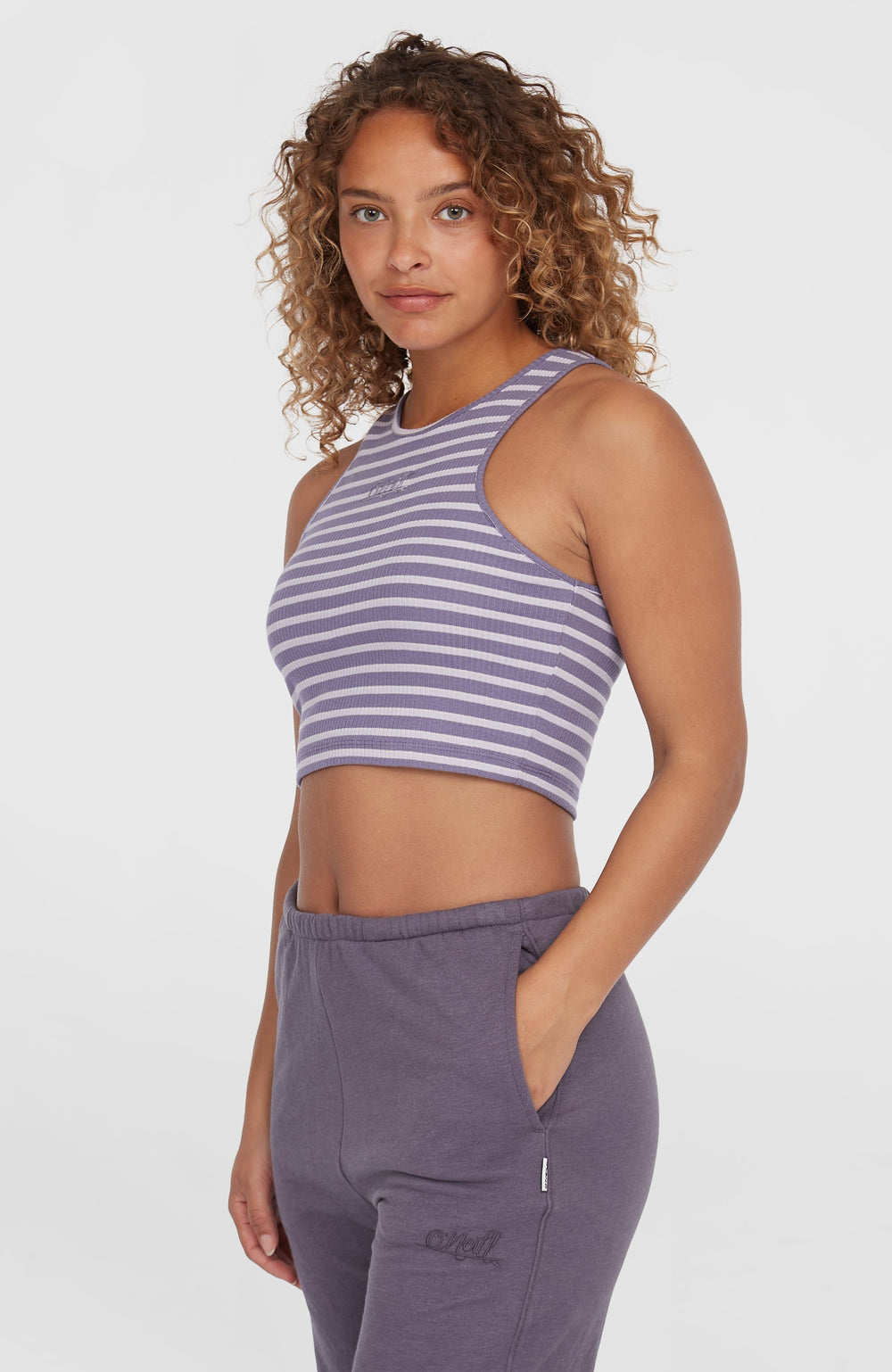 Jess Rib Tanktop Women - Purple Yarn Dye Stripe