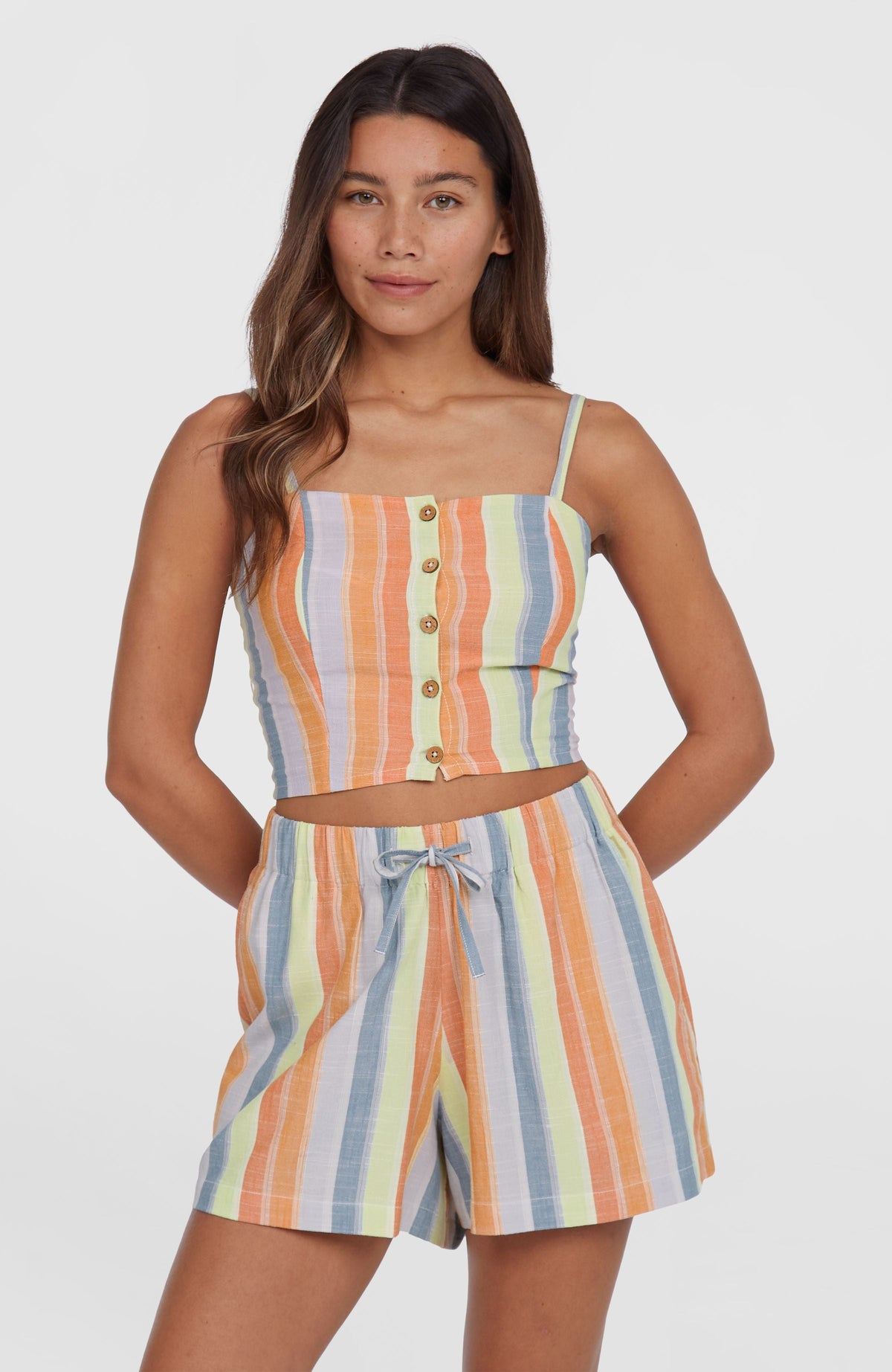 Beach Vintage Cropped Top Women - Vintage Stripe