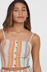 Beach Vintage Cropped Top Women - Vintage Stripe