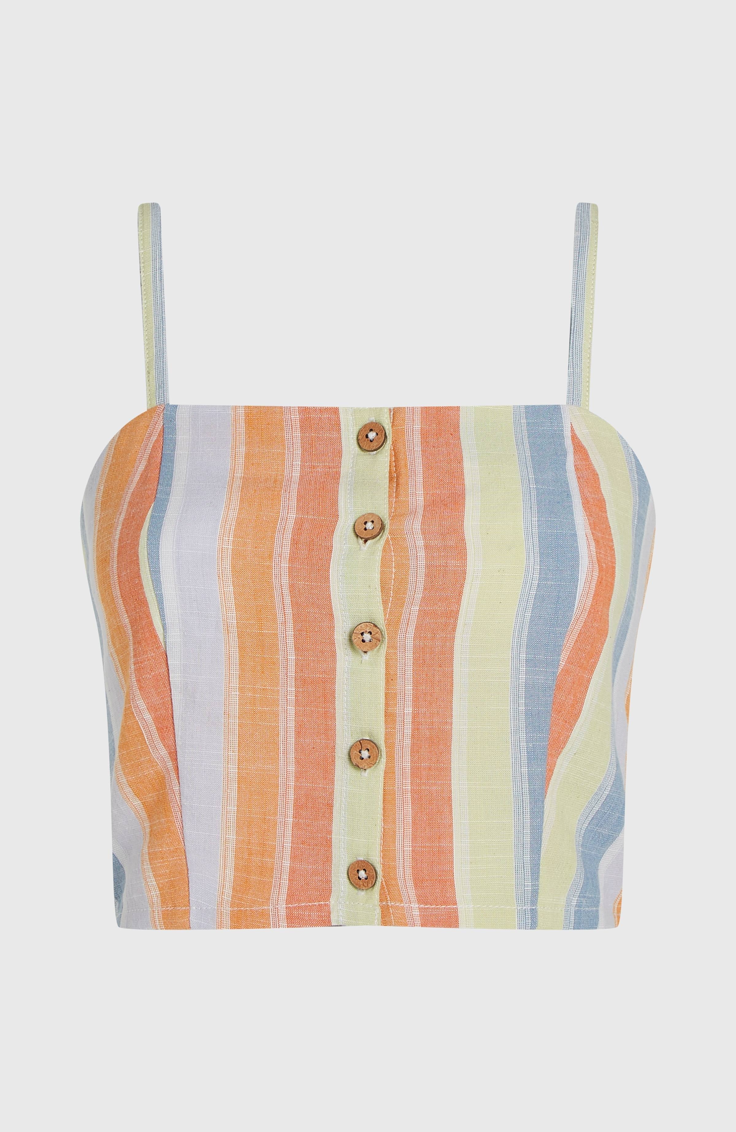 Beach Vintage Cropped Top Women - Vintage Stripe