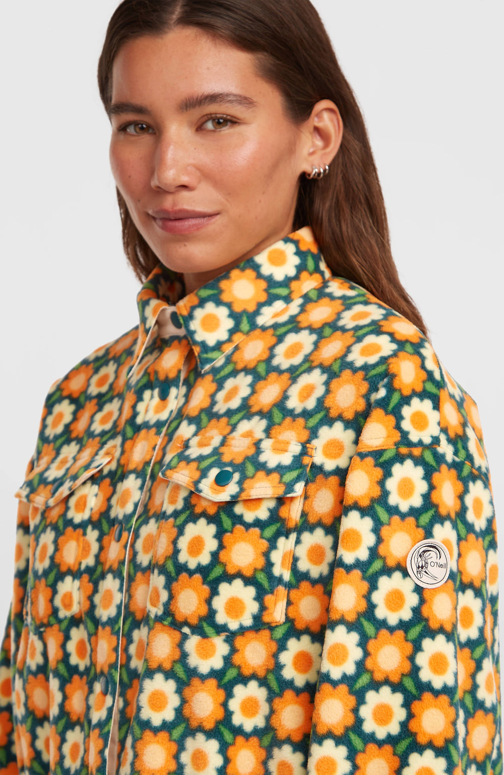 O'Riginals Superfleece Shirt Women - Green Retro Flower