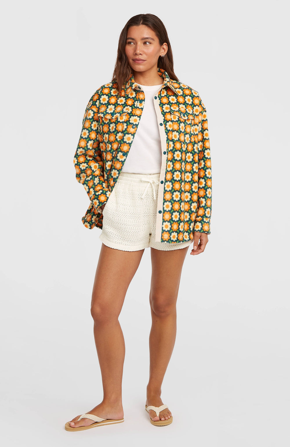 O'Riginals Superfleece Shirt Women - Green Retro Flower