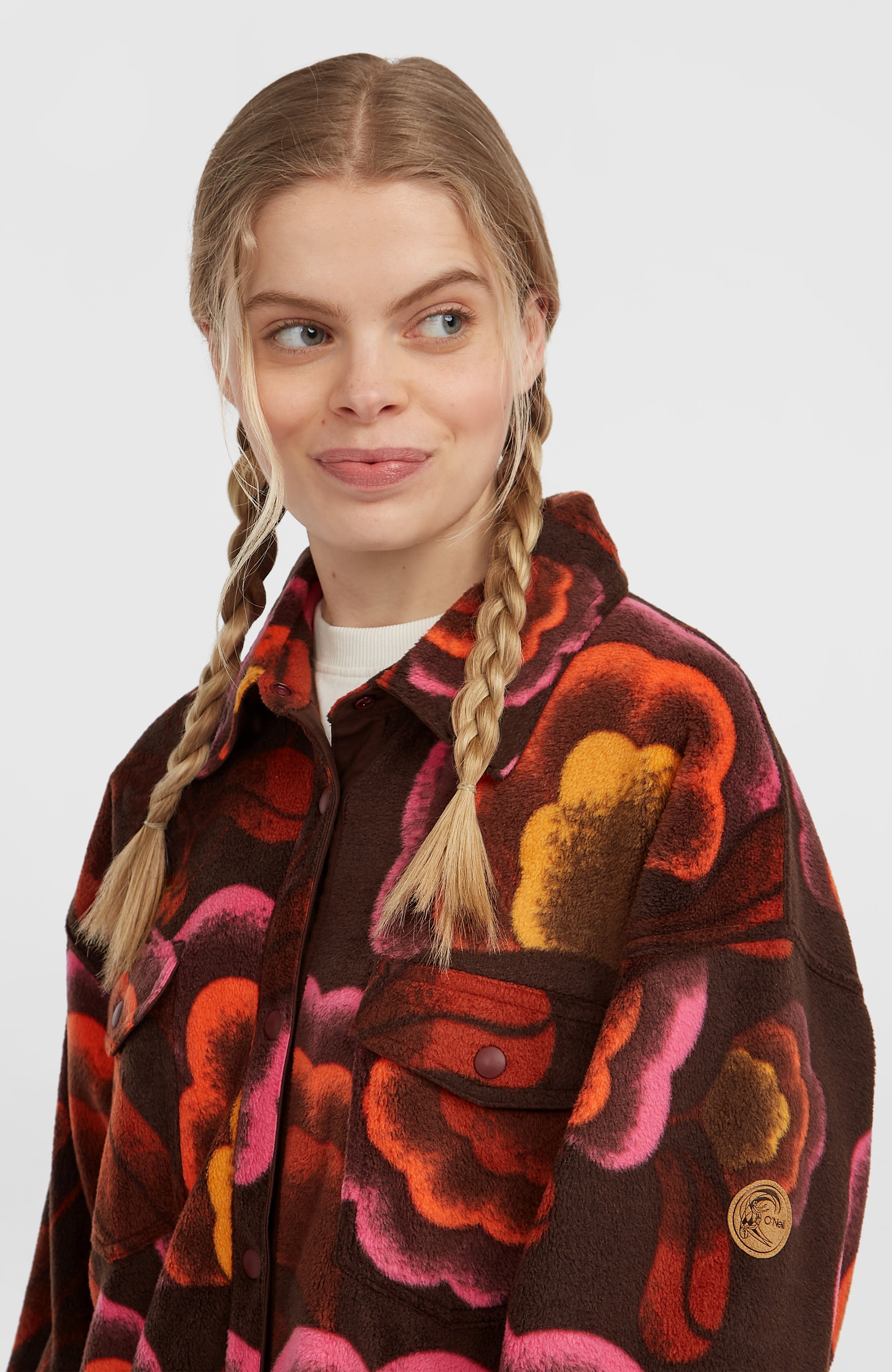 O'Riginals Superfleece Shirt Women - Brown Originals Flower