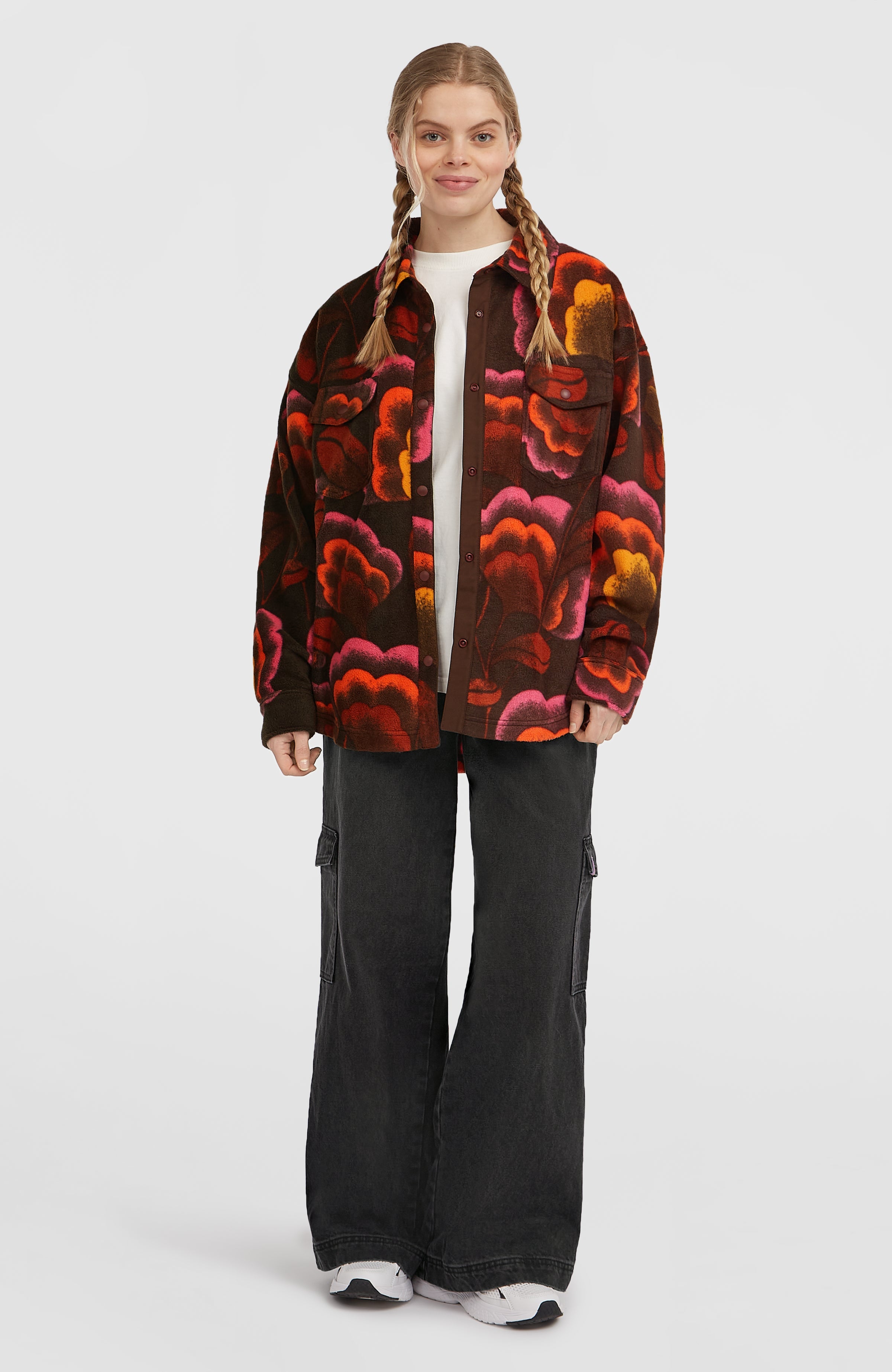 O'Riginals Superfleece Shirt Women - Brown Originals Flower