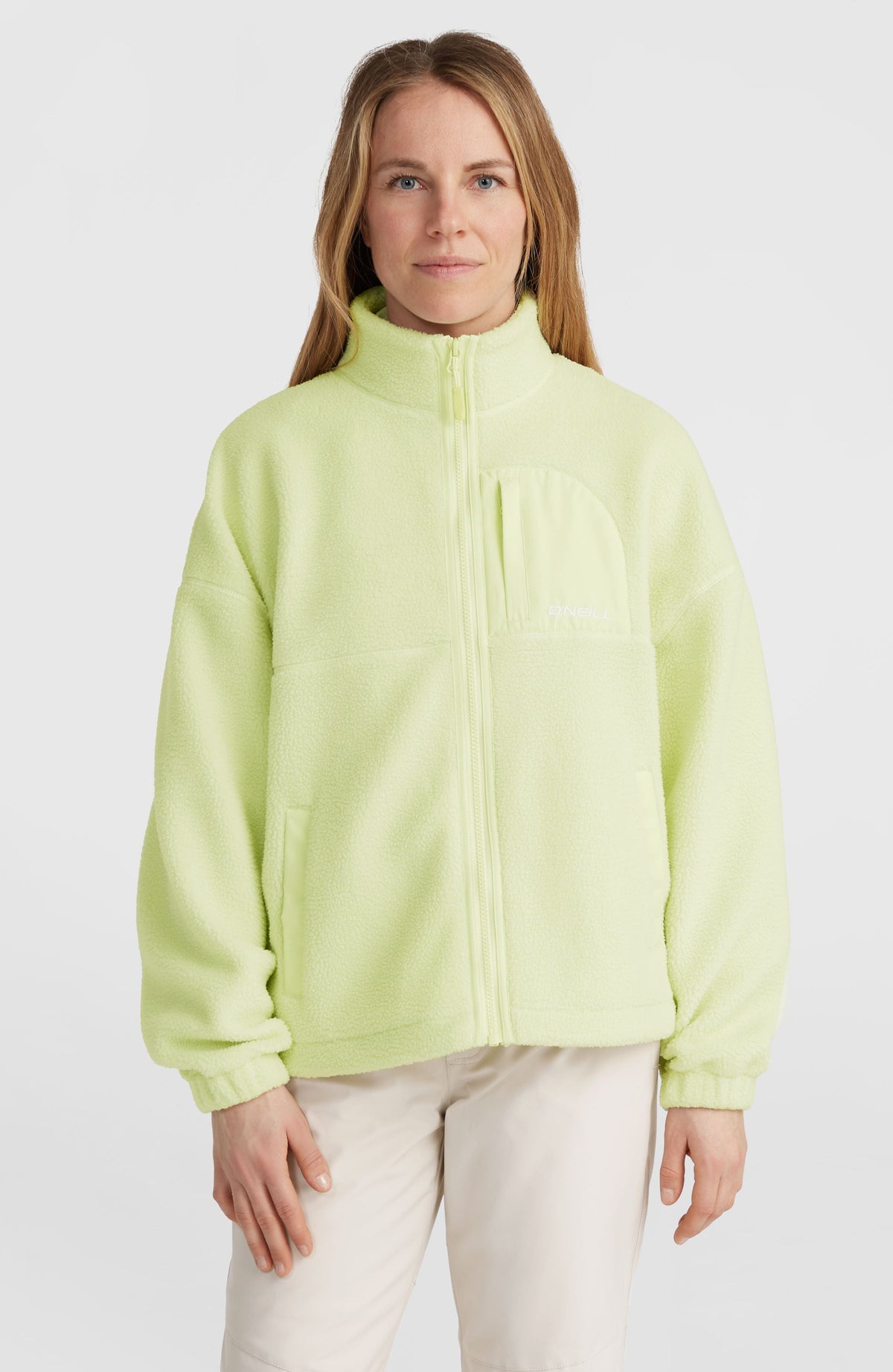 High-Pile Full-Zip Fleece Women - Lime Wash