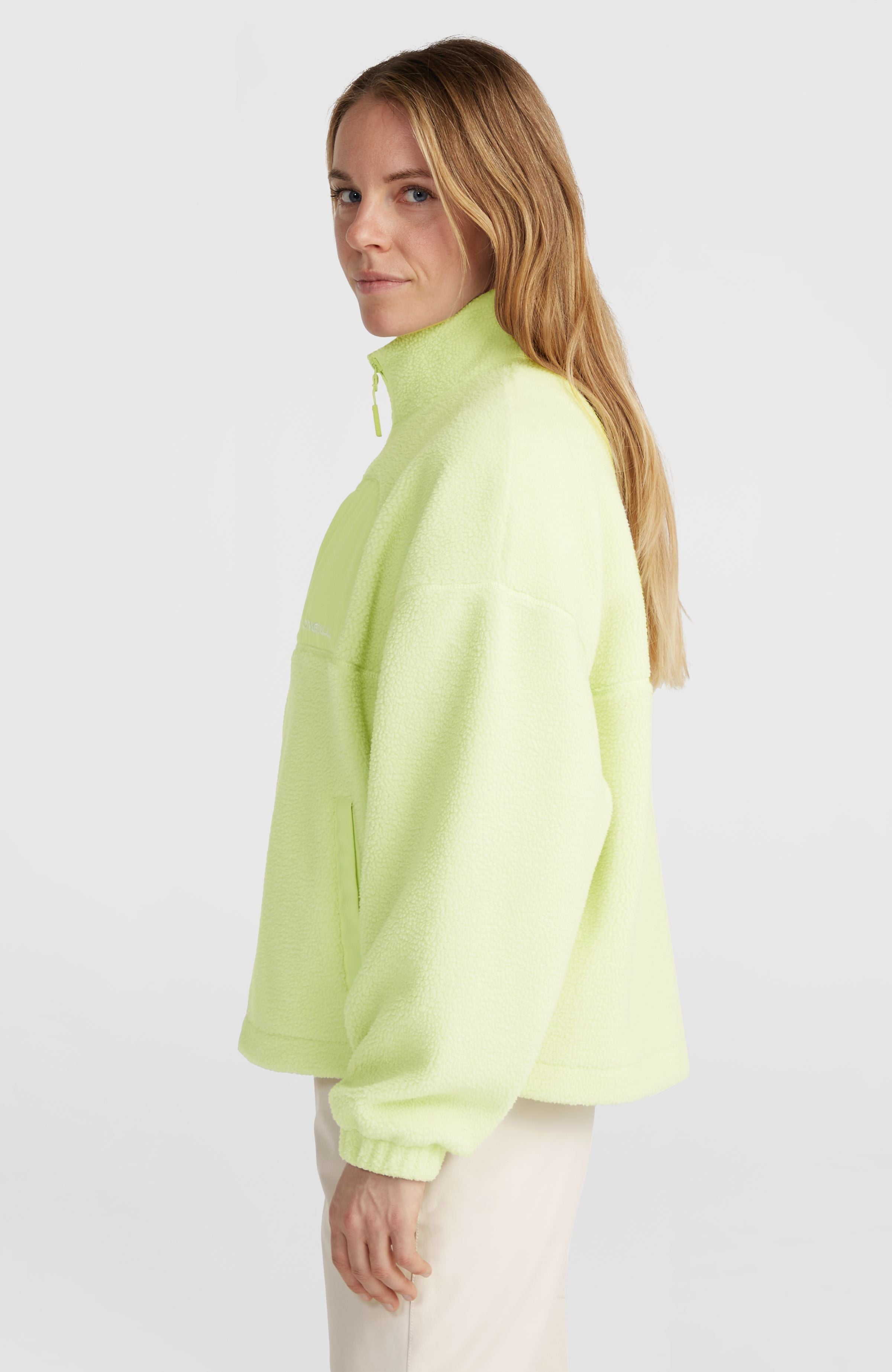 High-Pile Full-Zip Fleece Women - Lime Wash