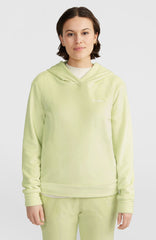 Velour Hoodie Fleece Women - Lime Wash