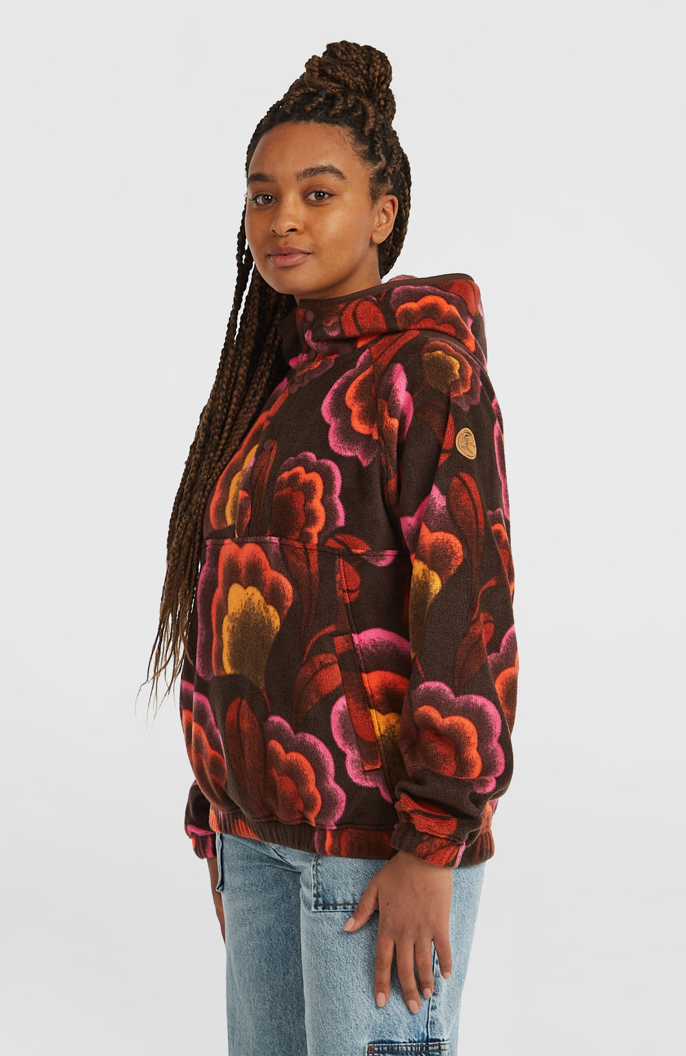 O'Riginals Superfleece Hoodie Women - Brown Originals Flower