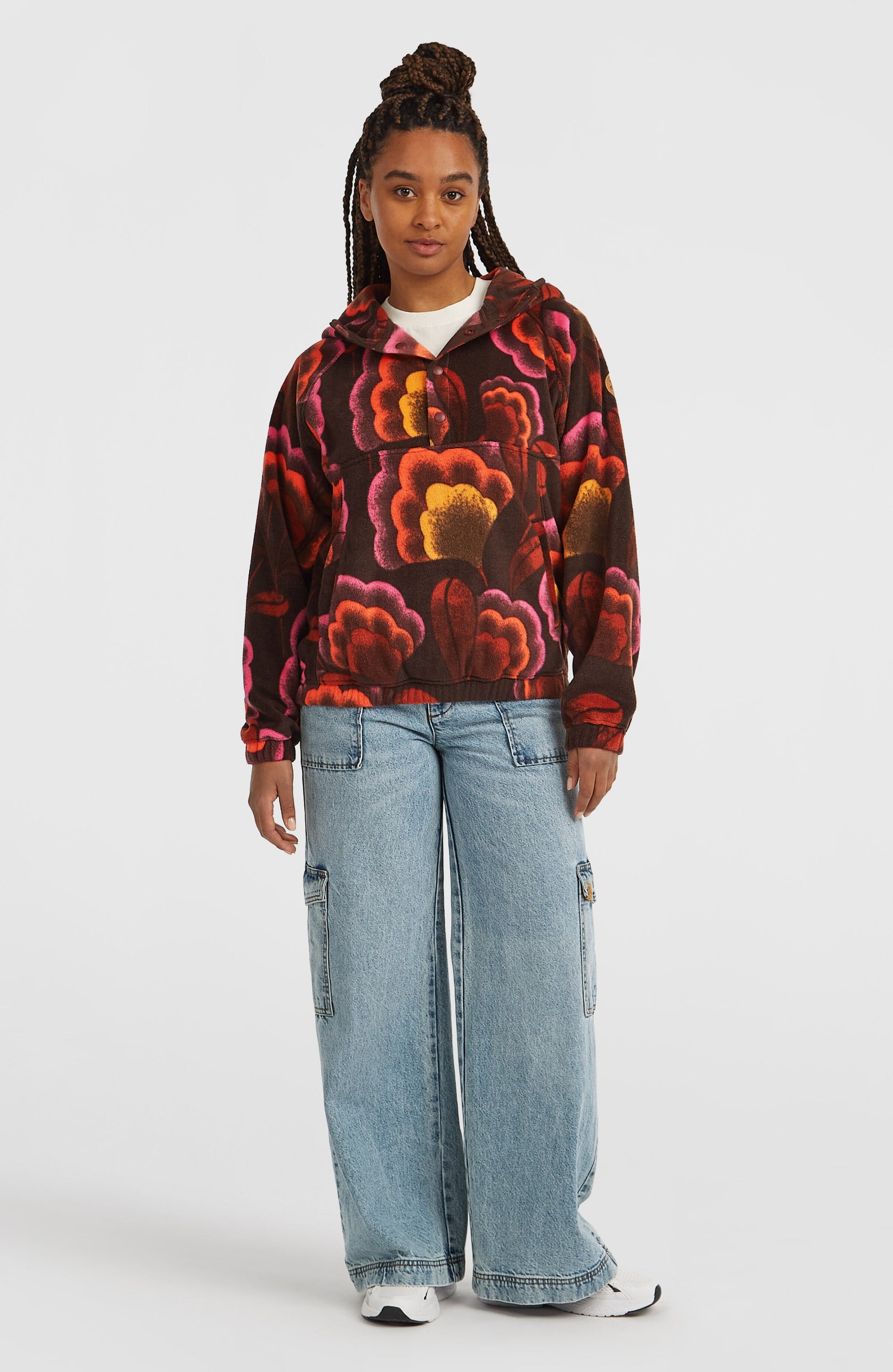 O'Riginals Superfleece Hoodie Women - Brown Originals Flower