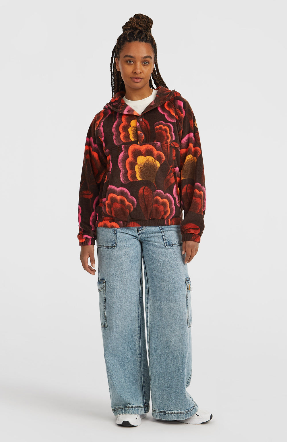 O'Riginals Superfleece Hoodie Women - Brown Originals Flower
