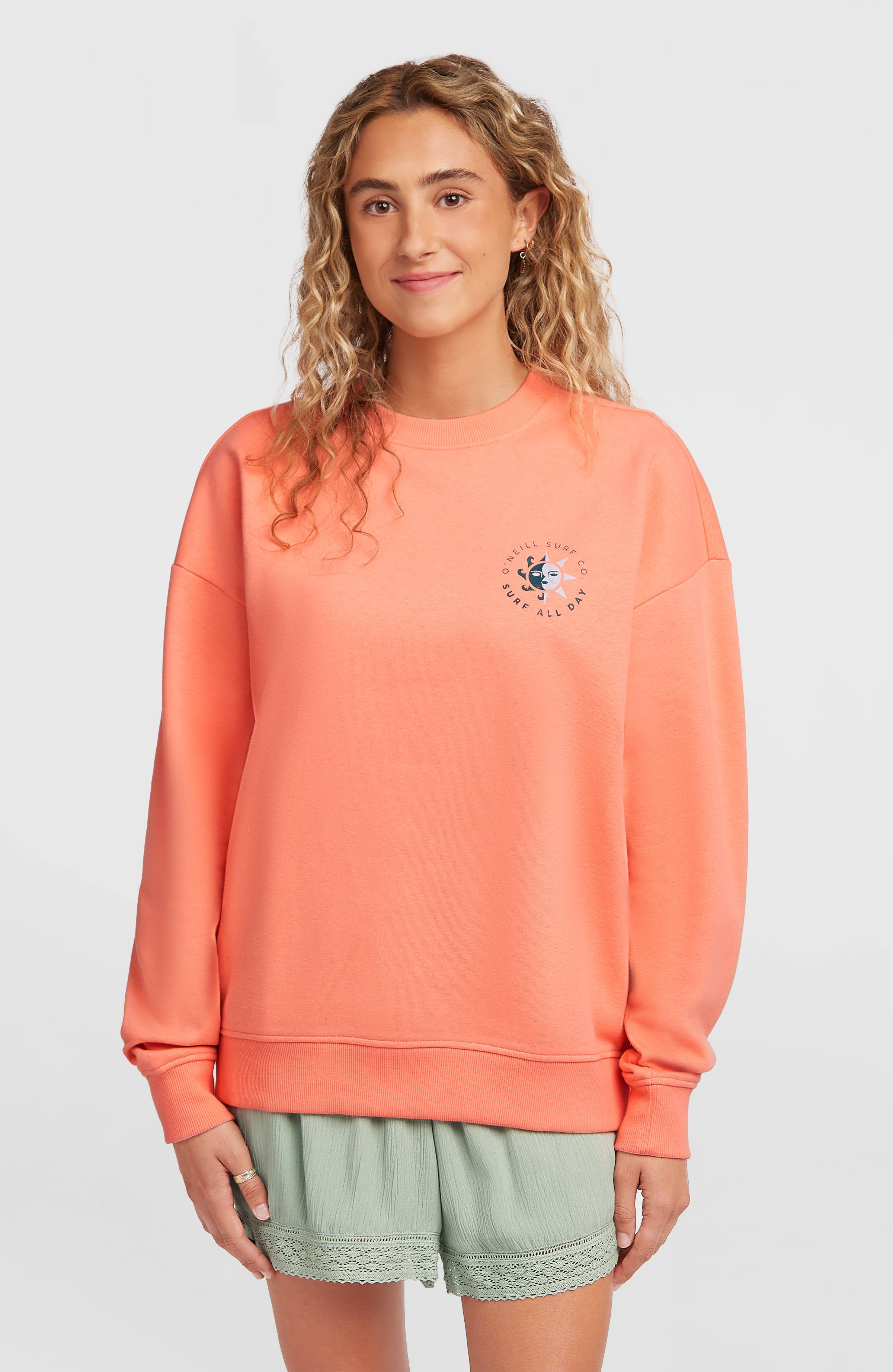 Summer Musthave Crewneck Sweatshirt Women - Funky Peach