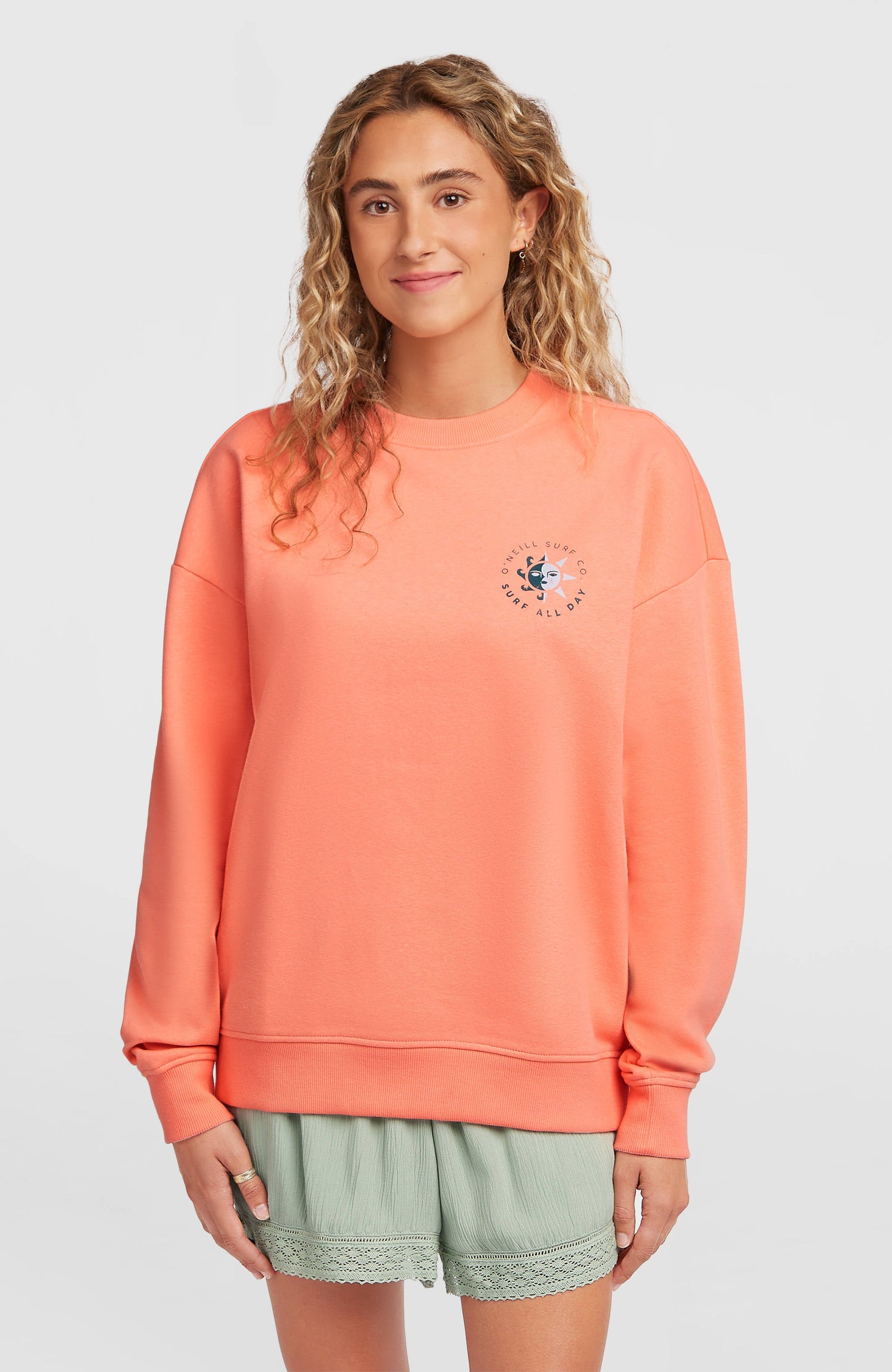 Summer Musthave Crewneck Sweatshirt Women - Funky Peach
