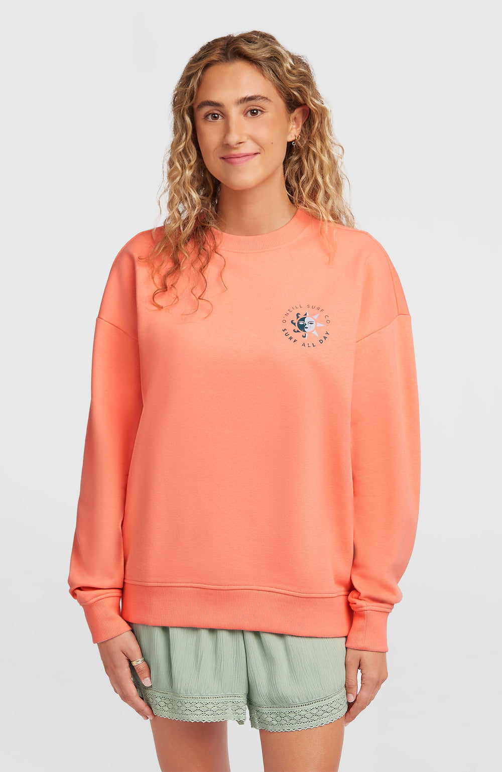 Summer Musthave Crewneck Sweatshirt Women - Funky Peach