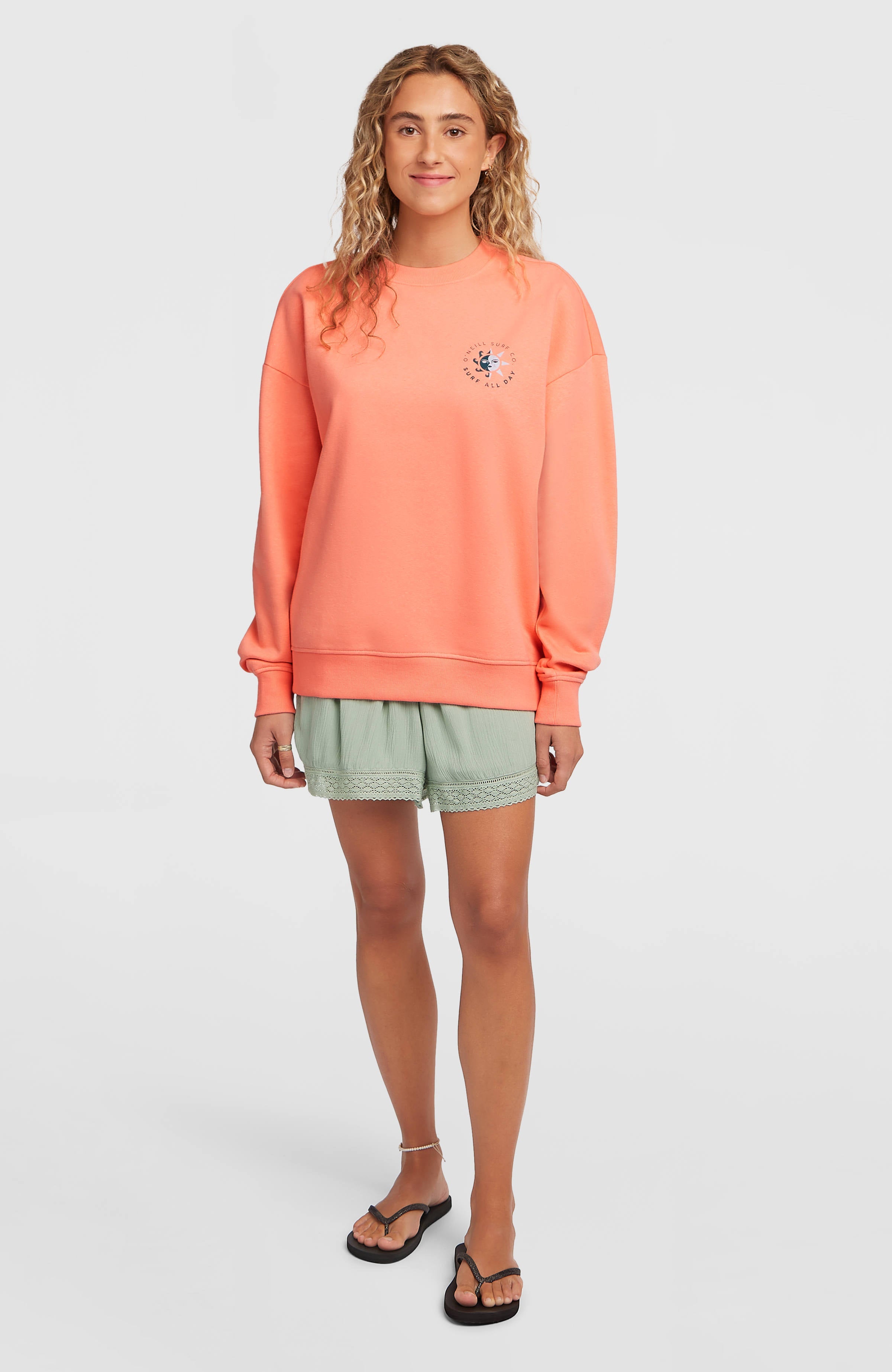 Summer Musthave Crewneck Sweatshirt Women - Funky Peach