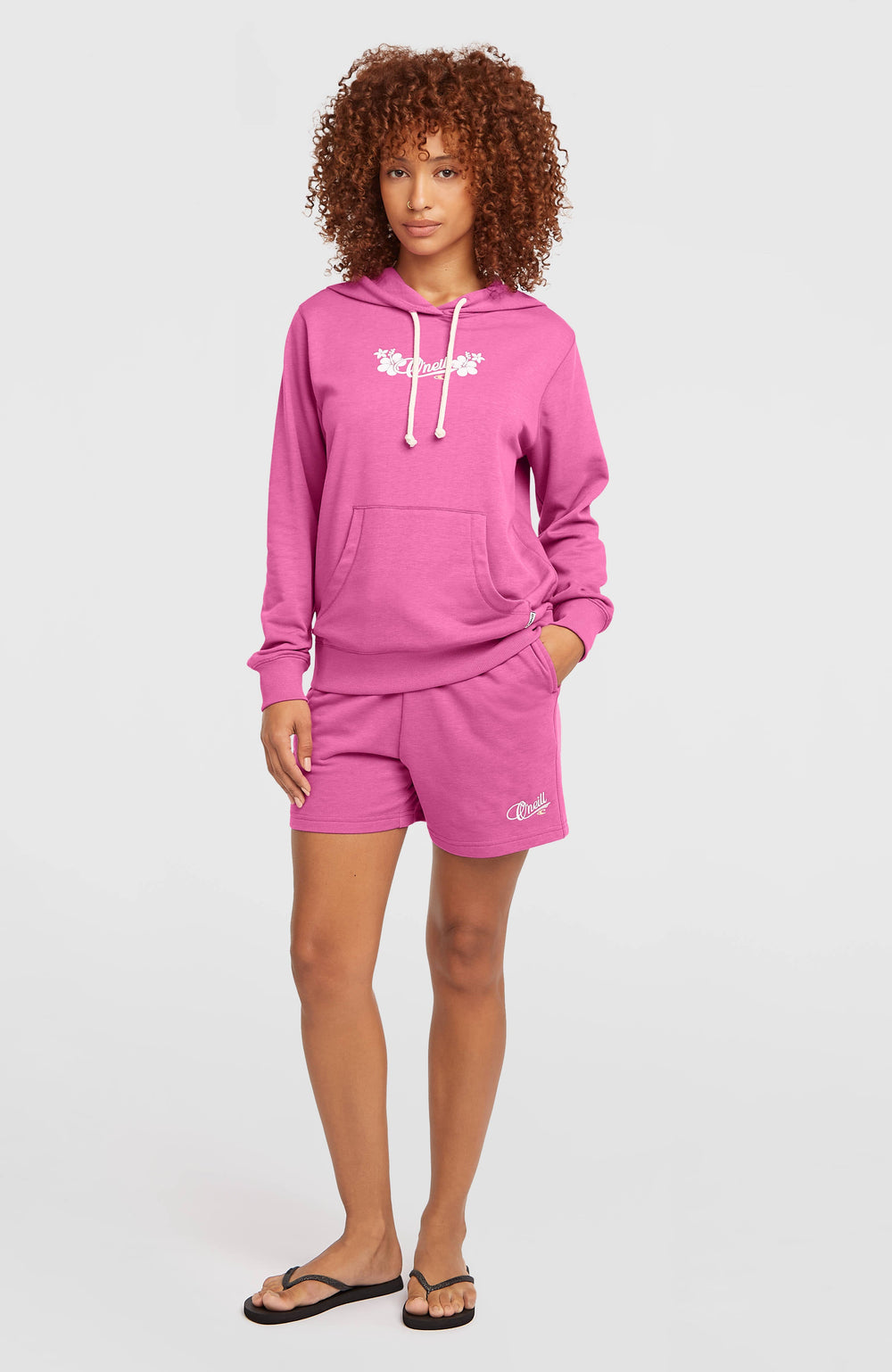 Essentials Script Hoodie Women - Electric Fuschia