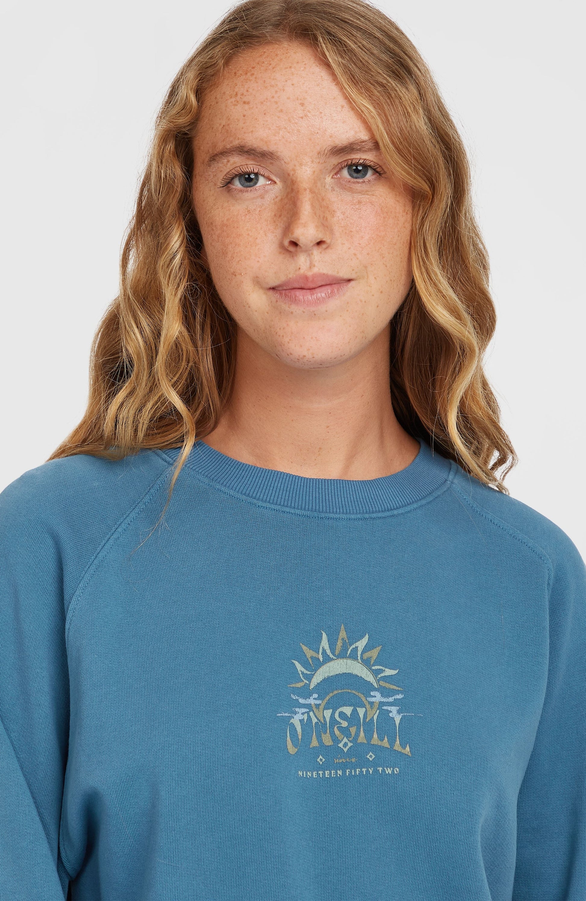 Beach Vintage Crew Sweatshirt Women - Copen Blue