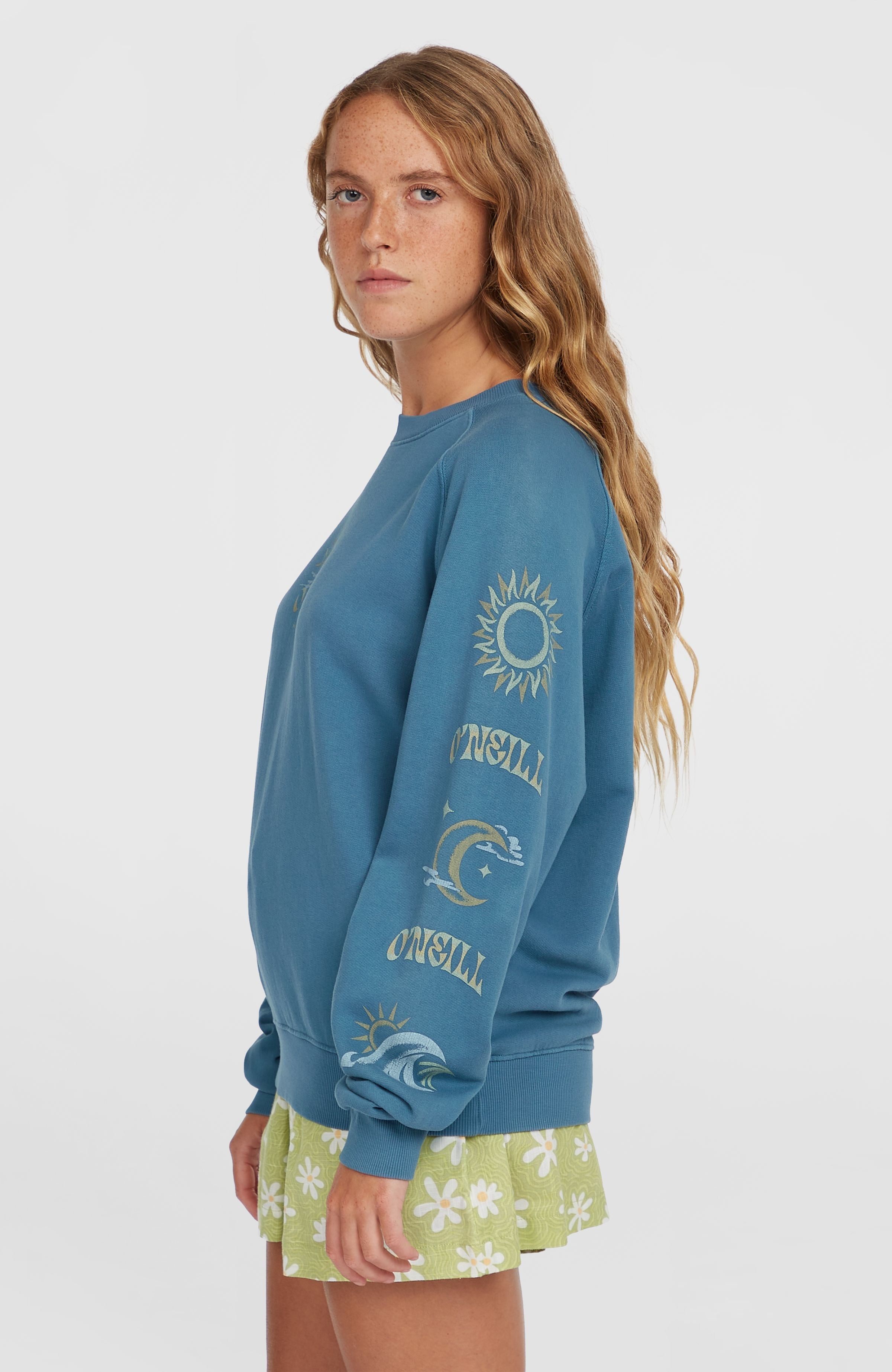 Beach Vintage Crew Sweatshirt Women - Copen Blue