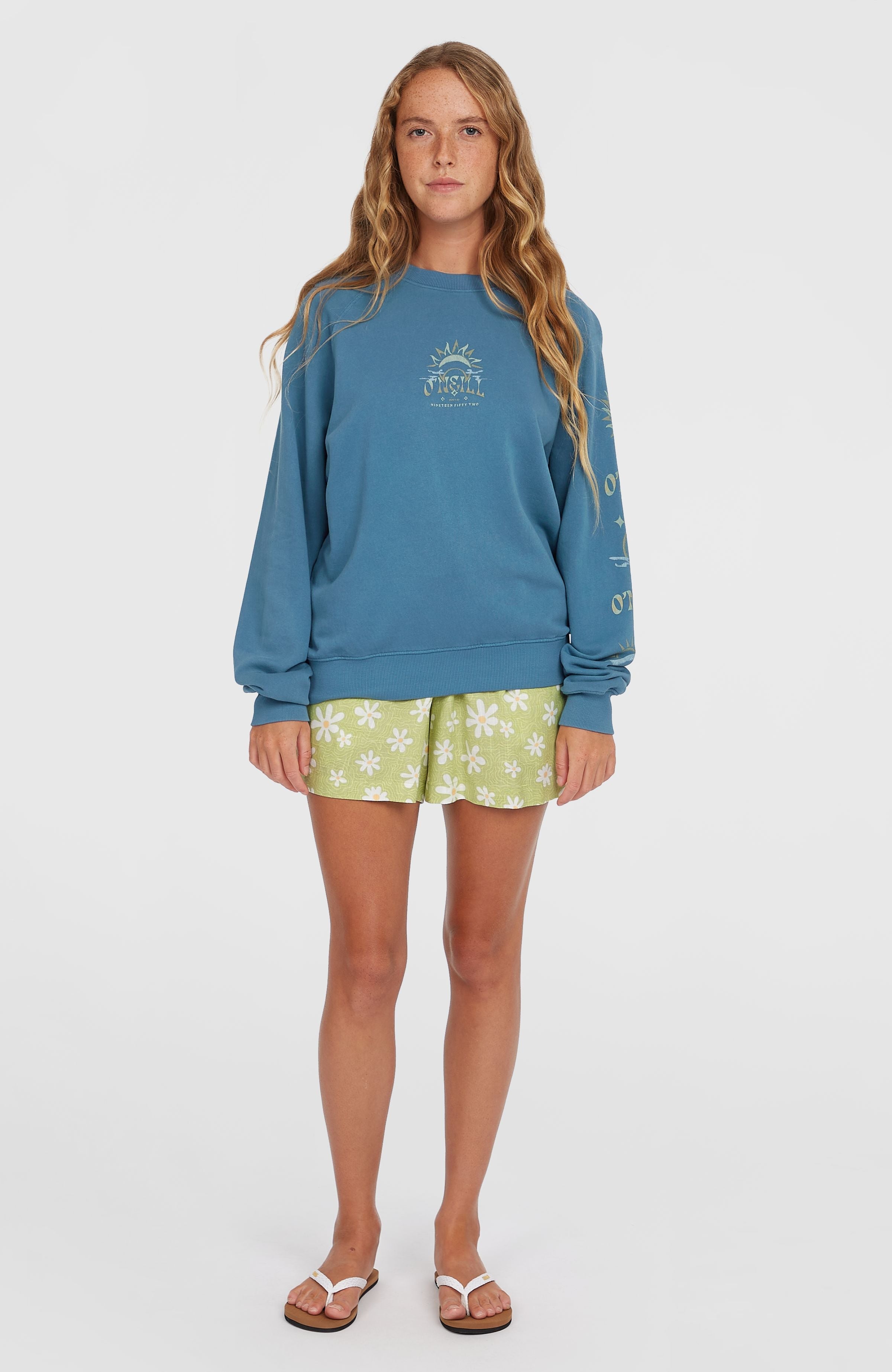 Beach Vintage Crew Sweatshirt Women - Copen Blue