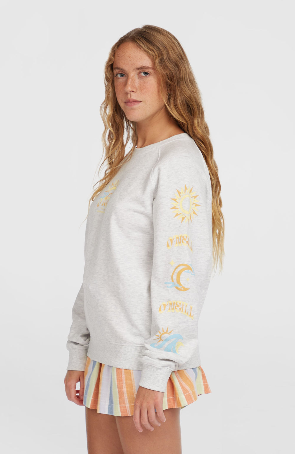 Beach Vintage Crew Sweatshirt Women - White Melange