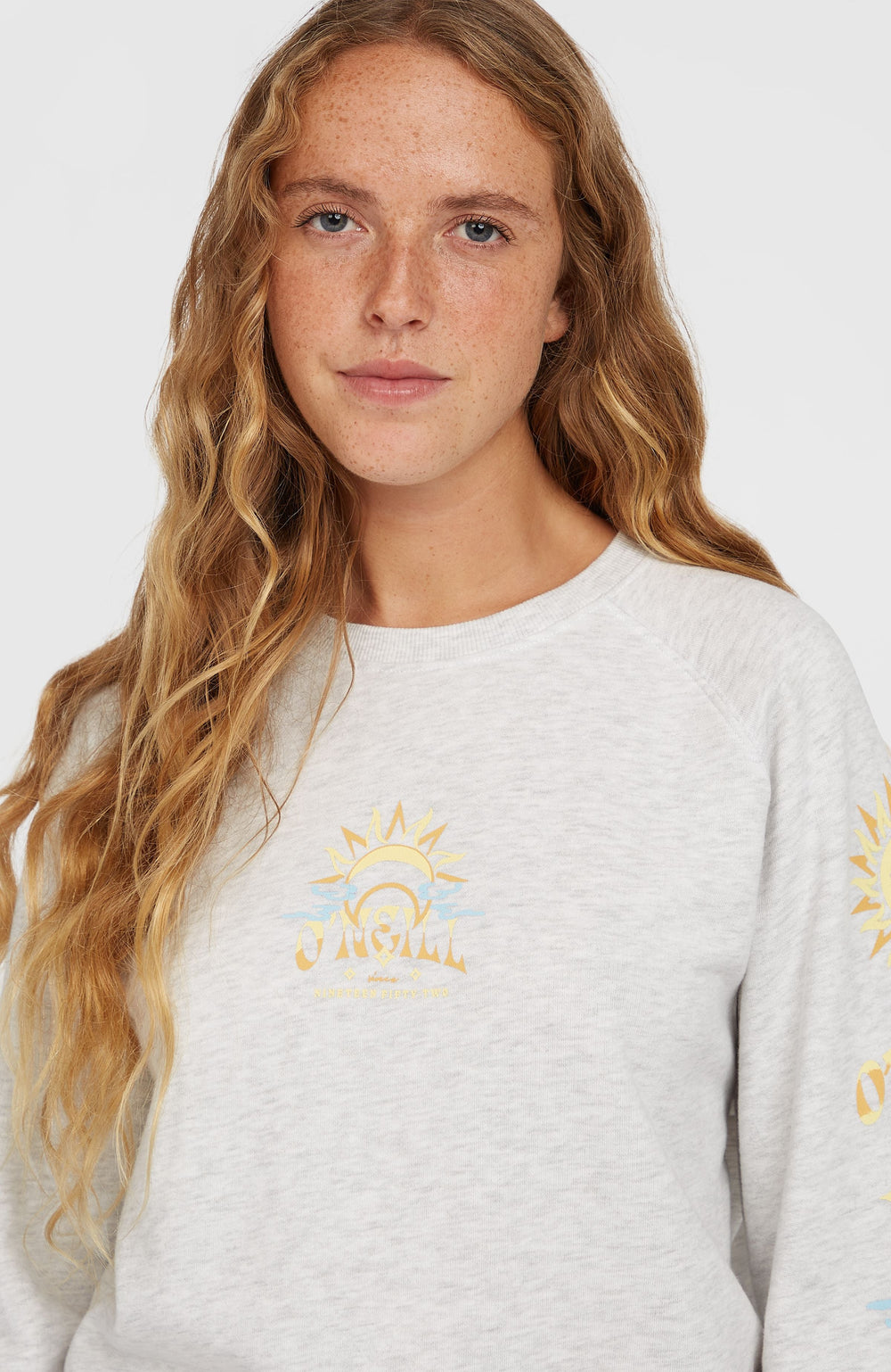 Beach Vintage Crew Sweatshirt Women - White Melange