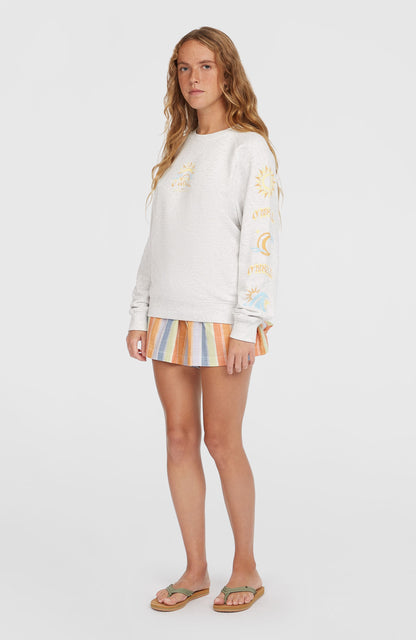 Beach Vintage Crew Sweatshirt Women - White Melange